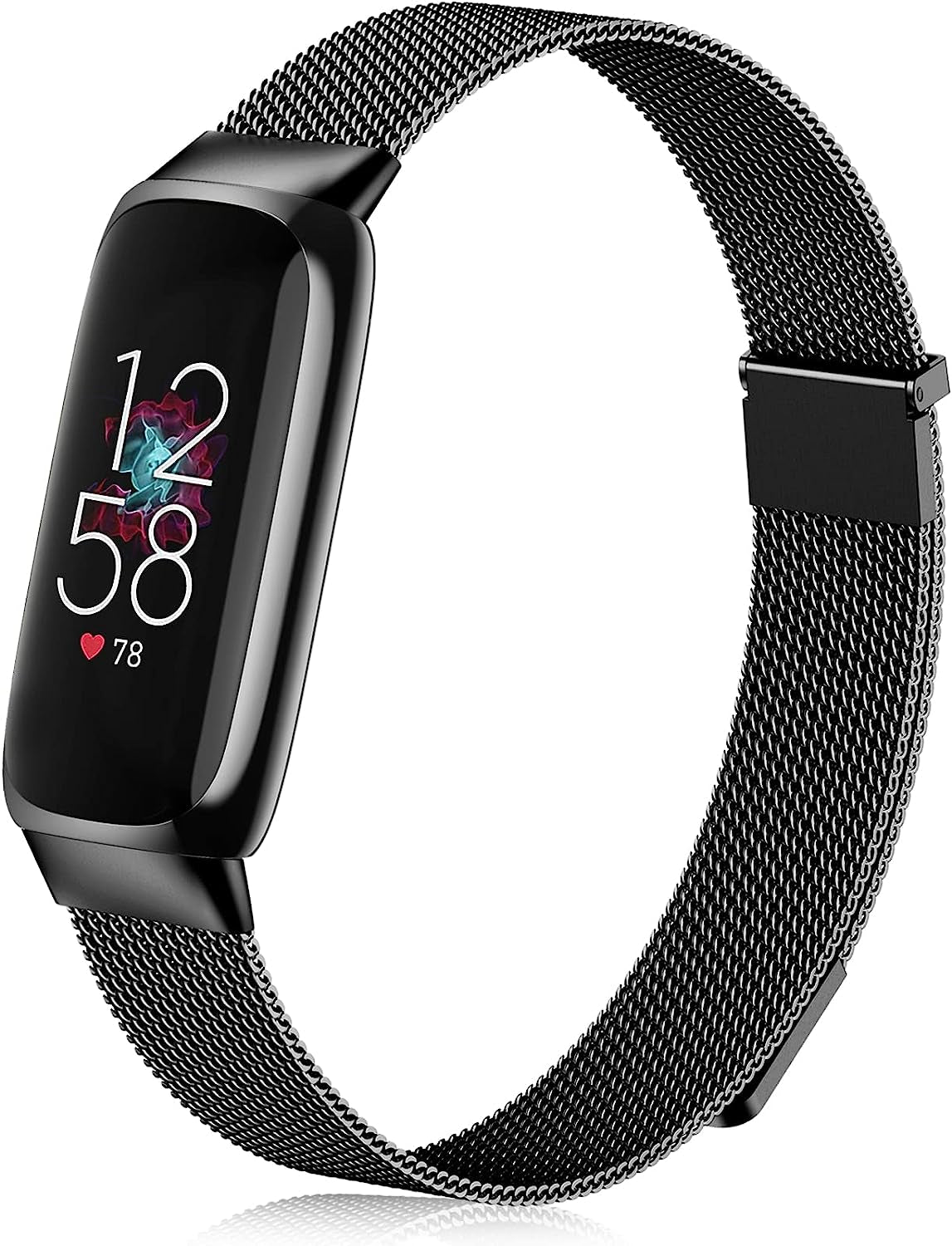 Zedoli Compatible with Fitbit Luxe Bands for Women Men, Stainless Steel Milanese Mesh Loop Metal Replacement Strap Wrist Band for Fitbit Luxe/Luxe Special Edition Fitness and Wellness Tracker  Zedoli Black  