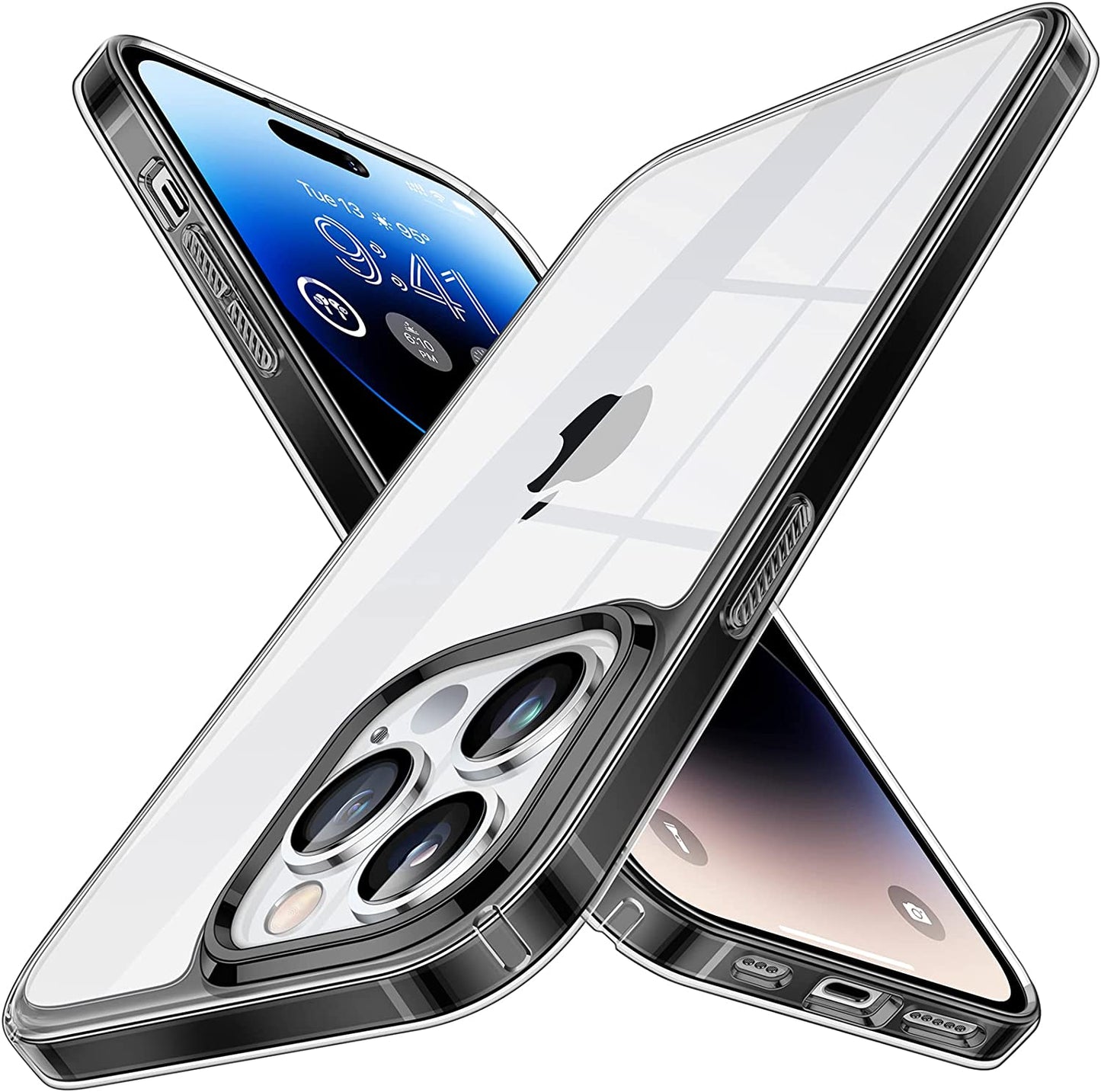 Simtect Ultra Clear for Iphone 14 Pro Case, [Non-Yellowing] [10 FT Military Drop Protection] Slim Fit yet Protective Shockproof Bumper with Airbag Case for Iphone 14 Pro 6.1 Inch- Crystal Clear  Simtect Clear Black Iphone 14 Pro 