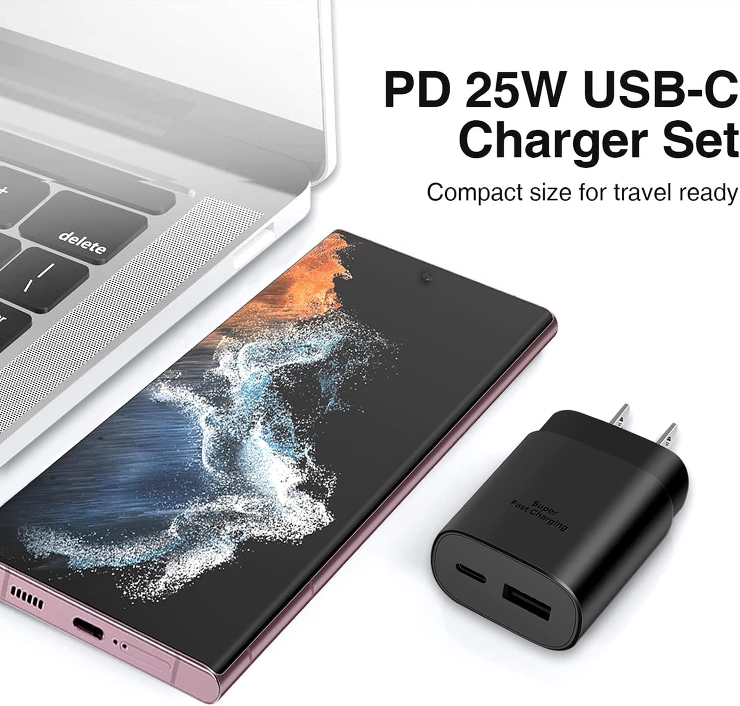 USB C Fast Charger, 25W Samsung Charger Fast Charging, Dual Port C Charger with 6FT Cable for Samsung Galaxy S23,S22, S22 Plus, S20/S21 Ultra Plus, Note 20/ Note 10 Plus,Pps Charger and Charger Cord  Shenzhen Hua Nantong Electronic Technology Co., Ltd   
