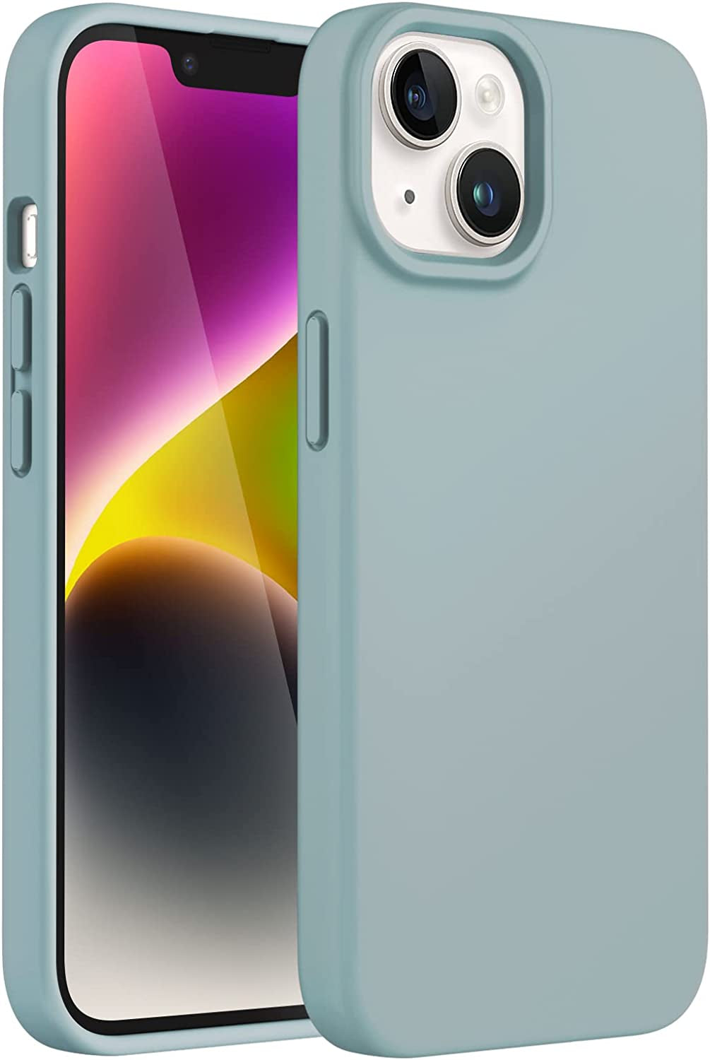 Jetech Silicone Case for Iphone 14 6.1-Inch, Silky-Soft Touch Full-Body Protective Phone Case, Shockproof Cover with Microfiber Lining (Light Purple)  JETech Succulent  