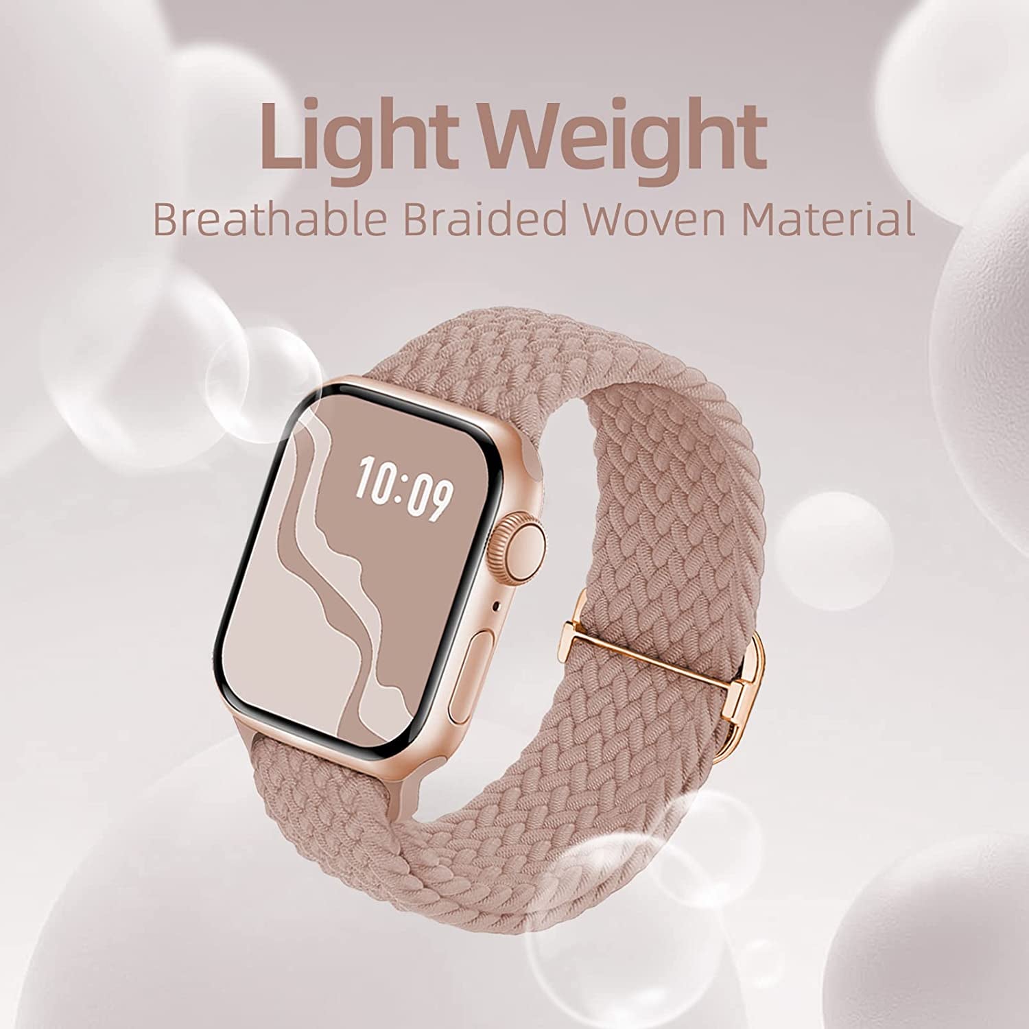 Braided Solo Loop Compatible with Apple Watch Band 38Mm 40Mm 41Mm 42Mm 44Mm 45Mm 49Mm, Stretchy Sport Bands Women Men Elastic Nylon Wristband for Iwatch Series 8 7 6 SE 5 4 3 2 1 Ultra  Suitisbest   