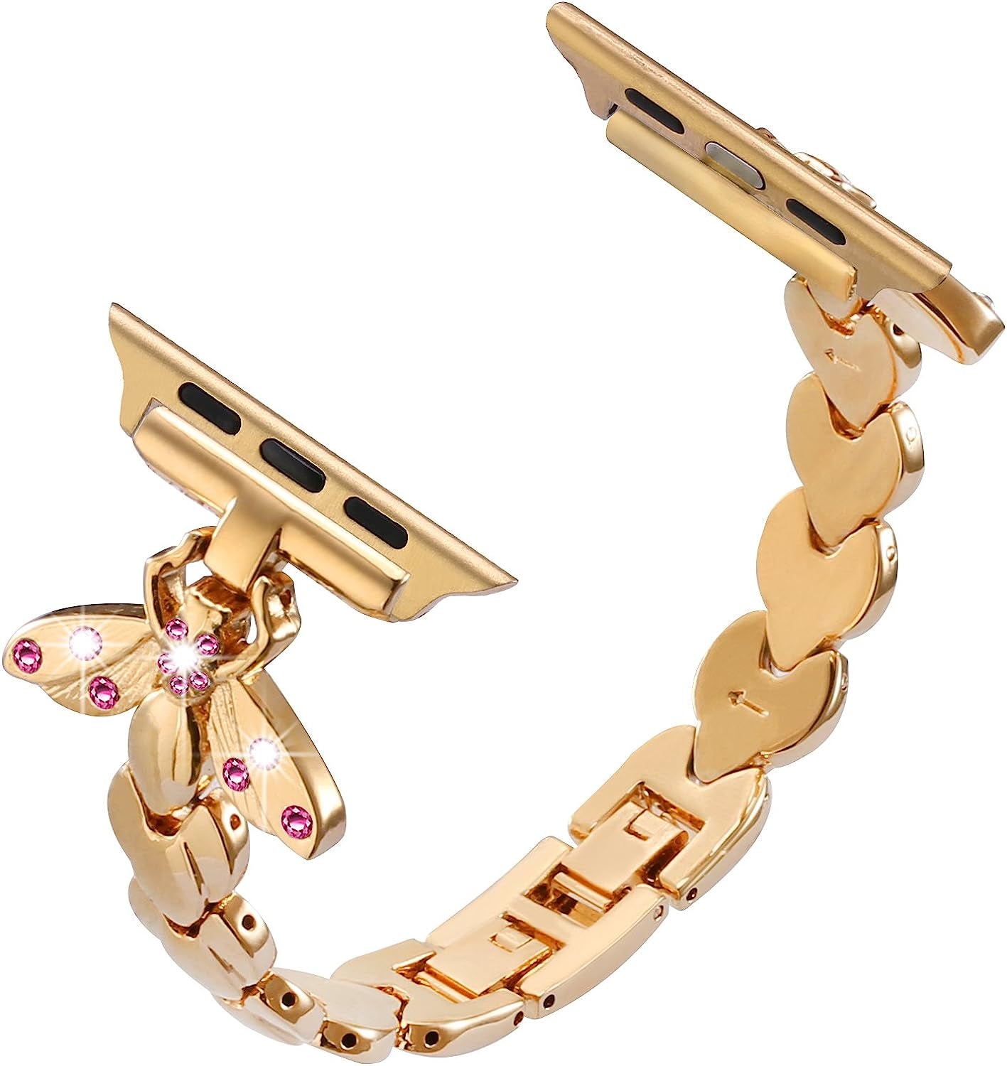 Sangaimei Strap Compatible Apple Watch Ultra Band 49Mm 45Mm 44Mm 42Mm 41Mm 40Mm 38Mm Women Bee Iwatch Band Stainless Steel Wristband for Apple Watch Series 8/7/6/5//4/3/2/1/SE  SaNgaiMEi   