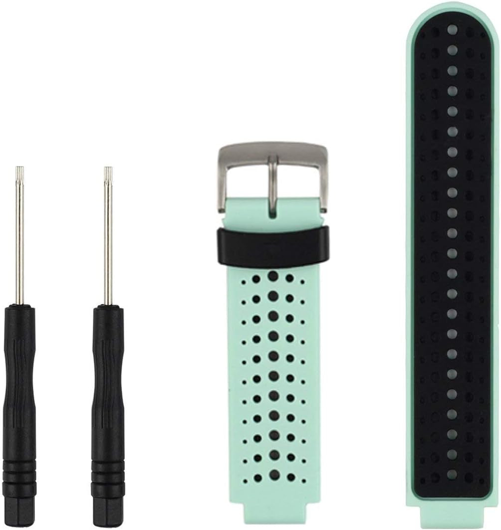 Ybludiy Compatible with Garmin Forerunner 235 Band,Soft Silicone Replacement Watch Band Fit Garmin Forerunner 235/235 Lite/220/230/620/630/735Xt/Approach S20/S6/S5 Bands  Ybludiy 08-Teal  