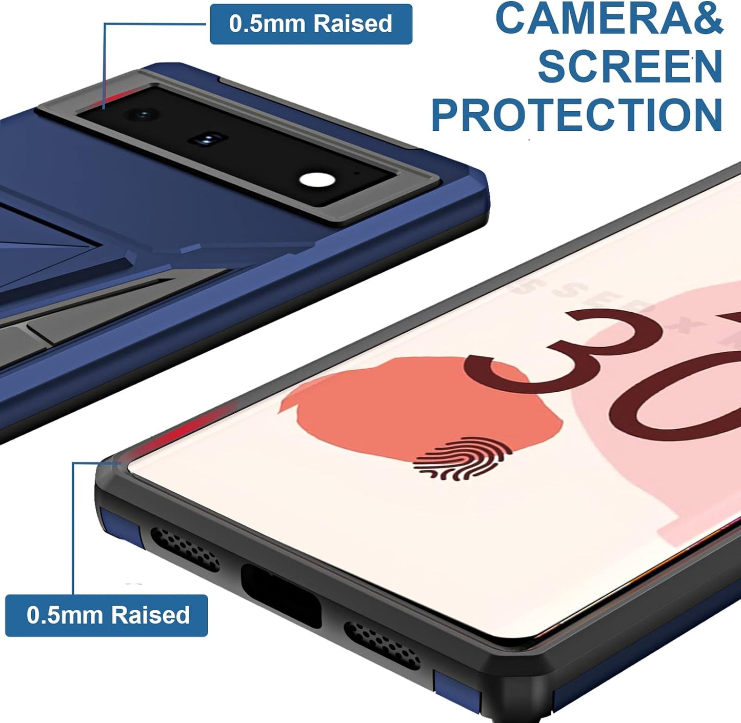 Aicase Compatible with Google Pixel 6 Case (2021) Kickstand with Car Magnetic Heavy Duty Military Grade Protection Shockproof Protective Cover for Google Pixel 6  AICase   