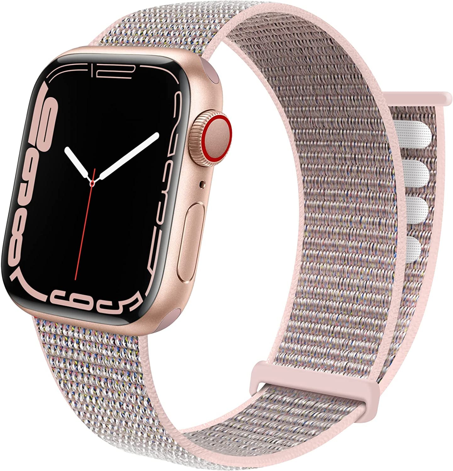 GZ GZHISY Sport Loop Nylon Band Compatible with Apple Watch Band 38Mm 40Mm 41Mm 42Mm 44Mm 45Mm 49Mm Ultra Iwatch Series 8 7 6 SE 5 4 3 2 1 Strap, Fit for Iphone Watch Band Women Men Stretchy Elastic Braided Weave Replacement Wristband Breathable  GZ GZHISY Pink Sand 42mm/44mm/45mm/49mm 