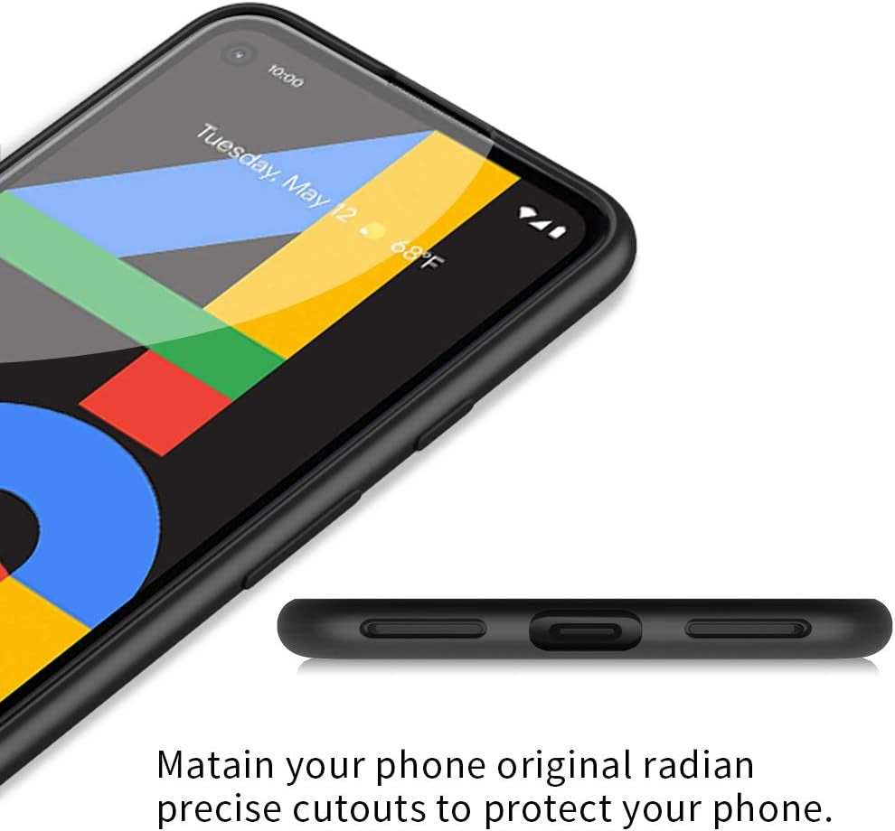 X-Level Google Pixel 4A Case Slim Fit Mobile Phone Case [Guardian Series] Soft TPU Matte Finish Ultra-Thin Light Protective Cell Phone Back Cover for Google Pixel 4A-Black  X-level   
