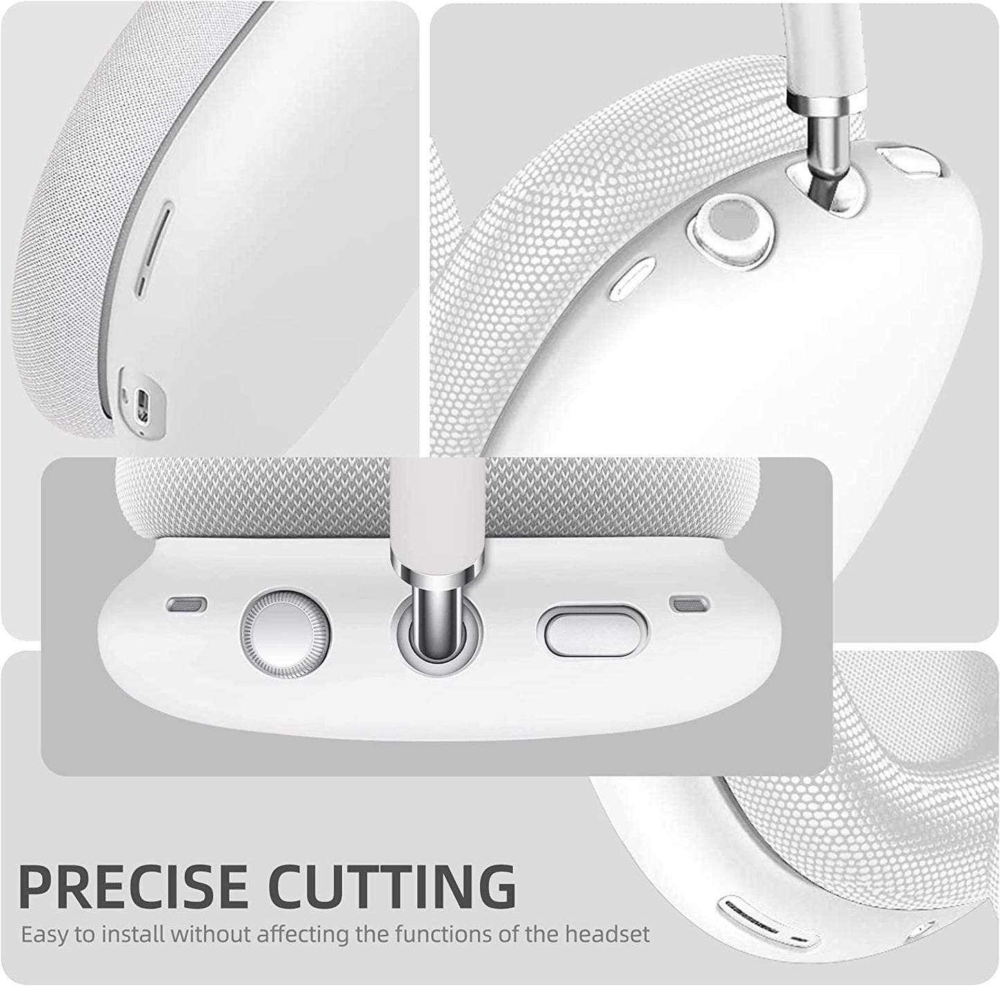 Seltureone Silicone Case Cover for Airpods Max, Anti-Scratch No Yellowing Accessories for Airpods Max, Precise Fit, Scratch-Resistant, Lightweight and Stylish (White)  Seltureone   