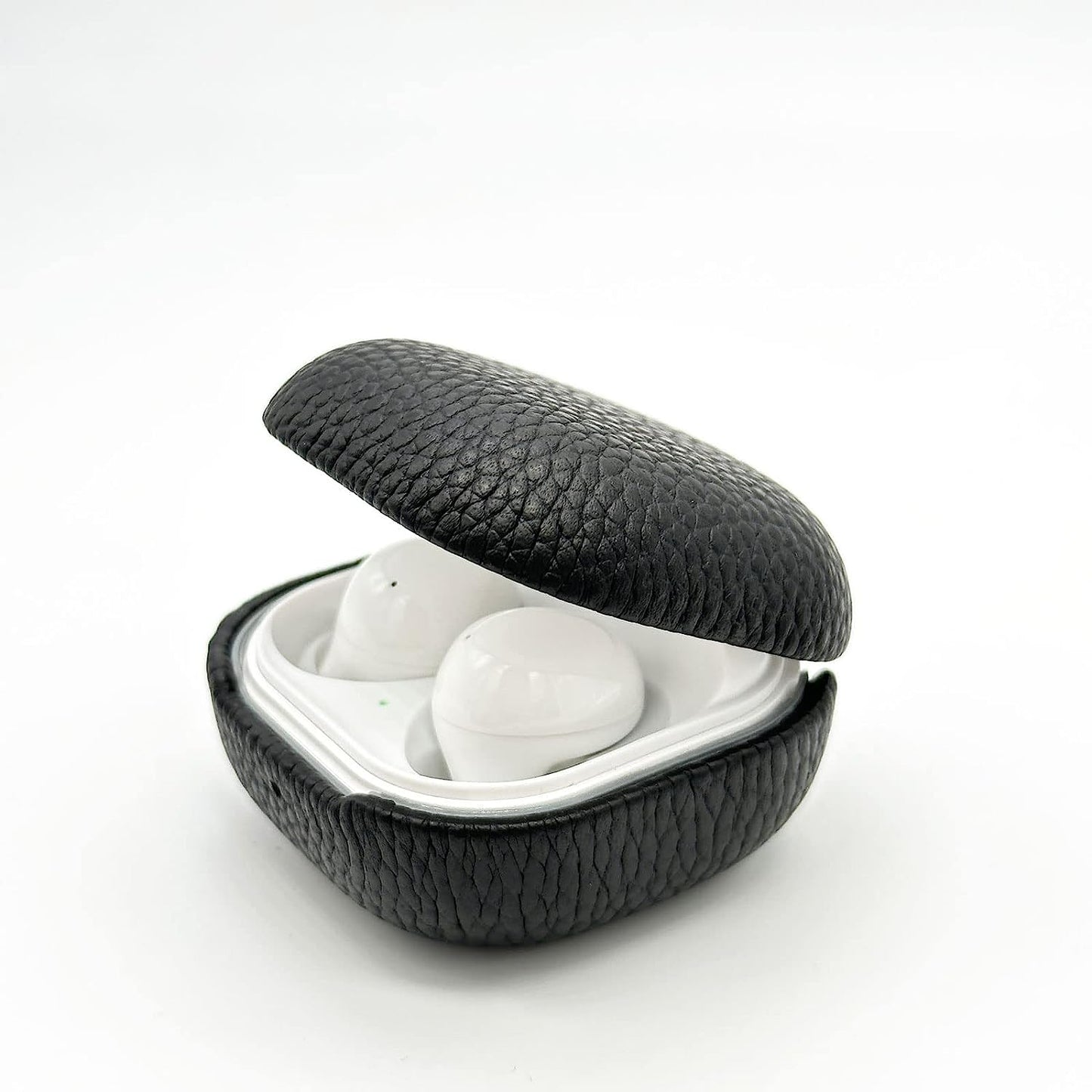 Cover Case for Samsung Galaxy Buds 2 Case，Galaxy Buds Pro Case Galaxy Buds Live Case,Genuine Leather Case Complete Protection against Scratches, Bumps, Anti-Shock and Anti-Slip Orange  Keminsung Black  