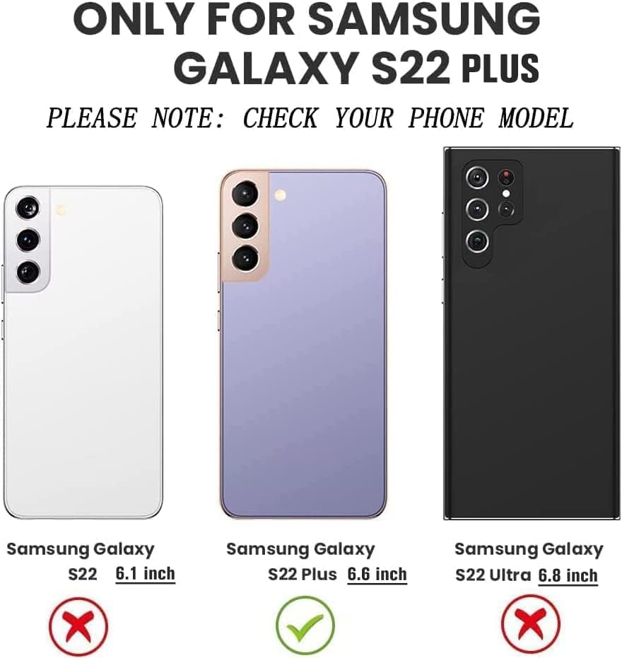 AKINIK for Samsung Galaxy S22 plus Case, S22 plus Case with Self Healing Flexible TPU Screen Protective [2 Pack],Military Grade Invisible Kickstand Case for Galaxy S22 plus (Black)  AKINIK   