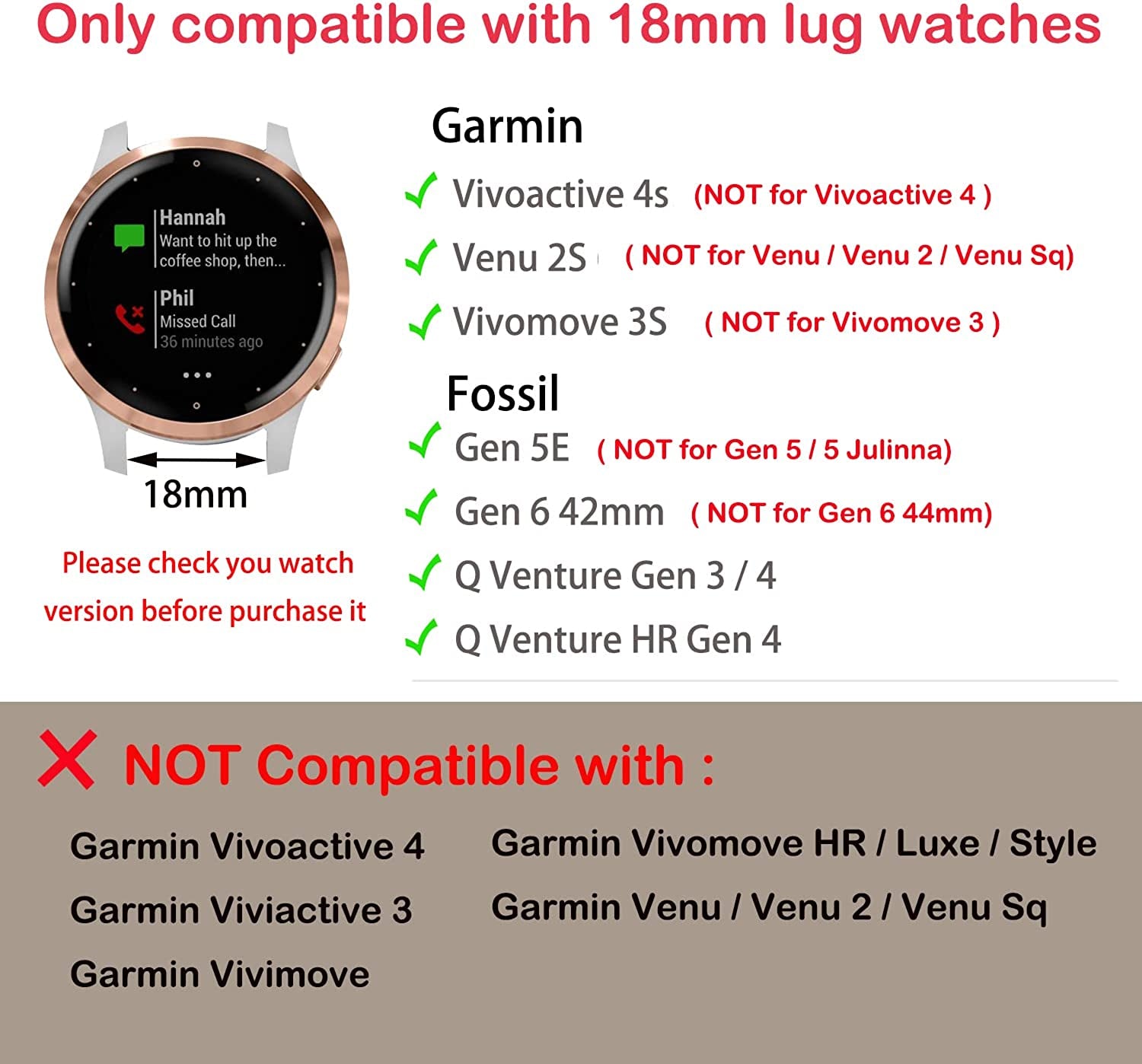 Krudary Bands Compatible with Garmin Vivoactive 4S /Venu 2S/ Vivomove 3S, 18Mm Mesh Woven Stainless Steel Watch Band Metal Bracelet for Garmin Forerunner 255S 41Mm  Krudary   