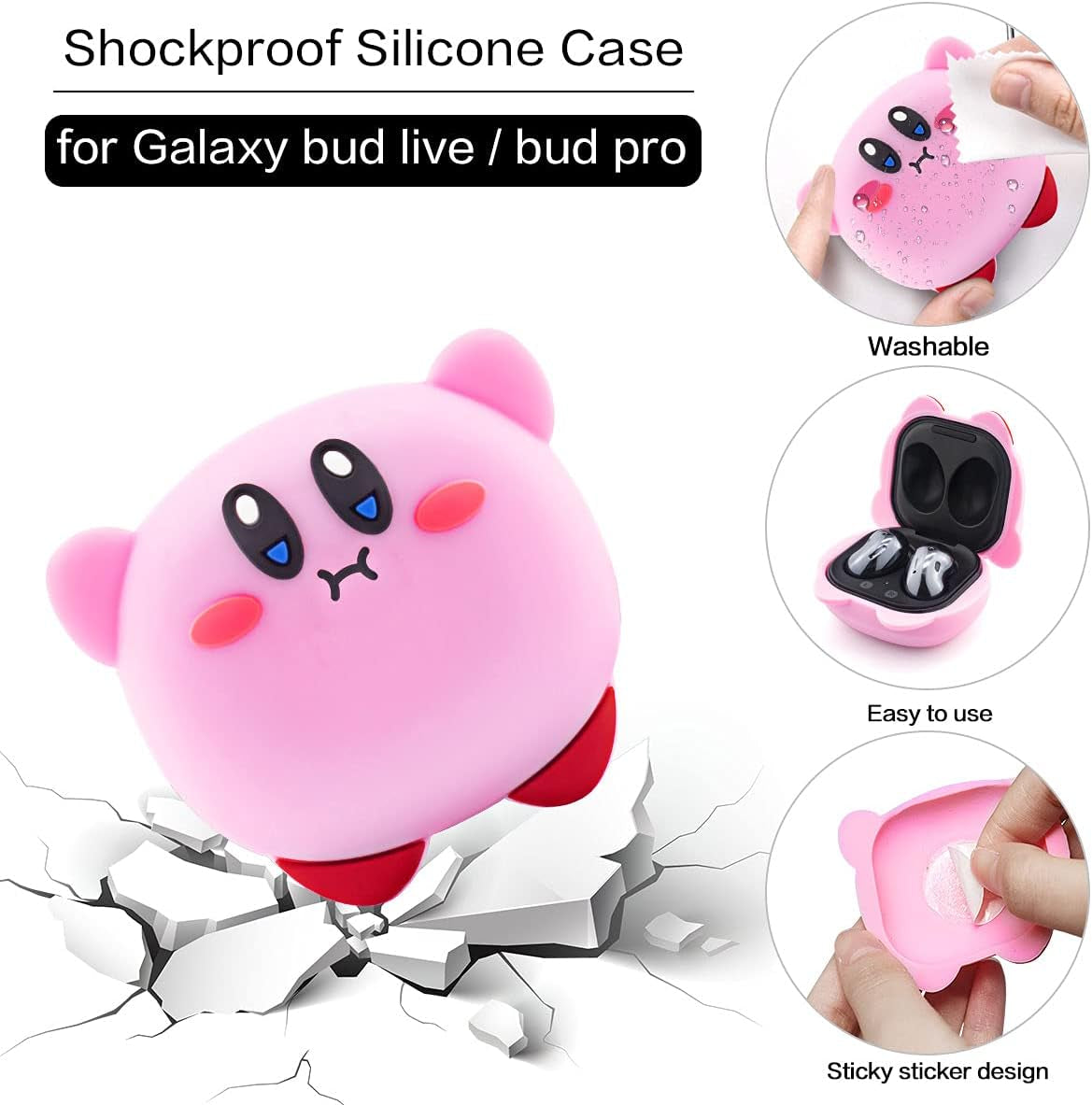 [2Pack]Cover Case for Galaxy Buds Pro (2021)/Galaxy Buds Live (2020),Cute 3D Cartoon Anime Silicone Protective Cover Ear Stitch Blue & New Star Kabi Cover for Samsung Galaxy Buds 2(2021) Charging Case  AIBEAMER   