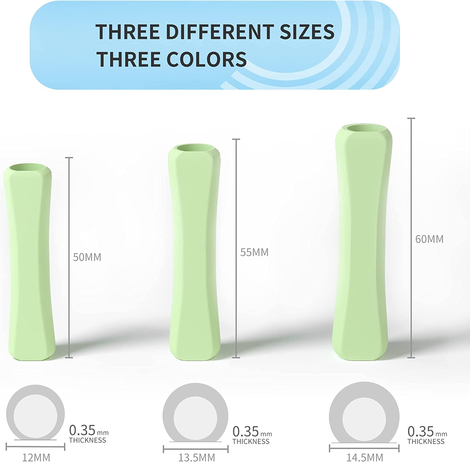 9 Pack Grip Holder for Apple Pencil 2Nd Generation,3 Sizes Protective Stylus Grip Ergonomic Silicone Sleeve Accessories,Compatible with Ipad Pro 11 12.9 Inch,White,Grey,Green  Litumfen   