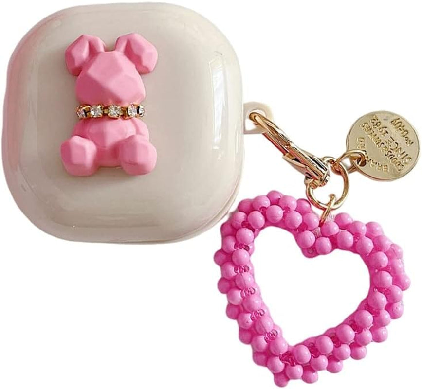 CASEVERSE Case for Samsung Galaxy Buds2 Pro/Buds 2 /Buds Pro/Buds Live with Pendant, Cute Funny Bear Protective Hard PC Headphones Covers  CASEVERSE Rabbit 1  
