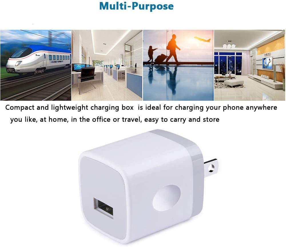 Charging Block for Iphone, Charger Box, USB Cube, Nonouv 10-Pack Single Port Wall Charger 1A/5V USB Outlet Plug Adapter Power Bricks for Iphone 13 12 11 Pro SE XR XS X 8 7 6 6S Plus, Ipad, Samsung  Shenzhen Putuo Technology Co.,Ltd   