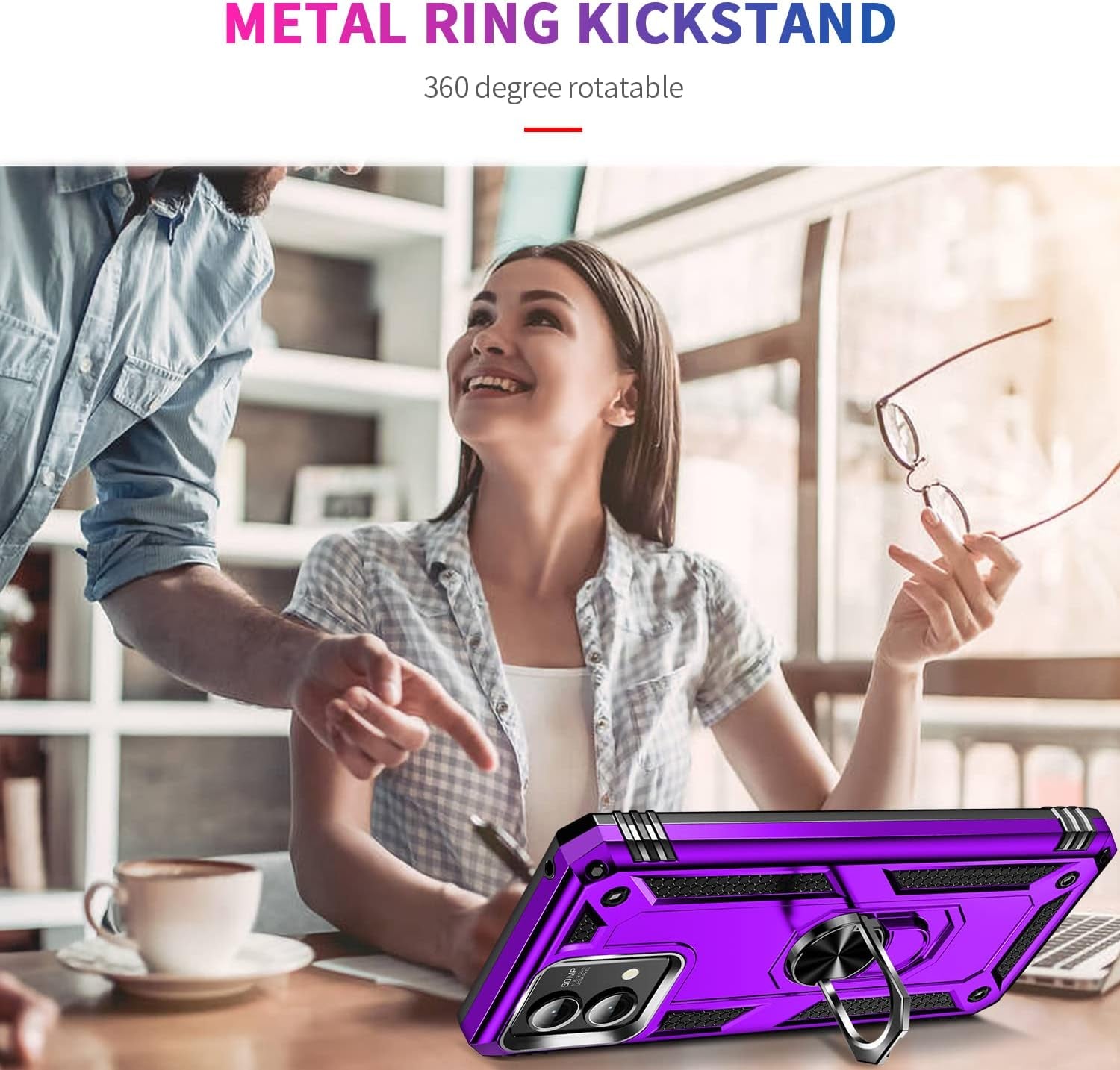 𝟮𝟬𝟮𝟯 𝗡𝗘𝗪 for Moto G Stylus 5G 2023 Case with [2 Packs] Tempered Glass Screen Protector,[Military-Grade] Rugged Full Body Shockproof Case with Kickstand for Motorola Moto G Stylus 5G 2023,Purple  Pevezeda   