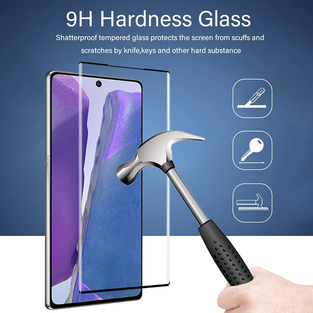 Micger Galaxy Note 20 Screen Protector, 2 Pack Camera Lens Protector, Compatible Fingerprint, Easy Installation, 3D Glass 9H Hardness Tempered Glass Screen Protector for Samsung Galaxy Note 20 5G【2+2 Pack】  Micger   