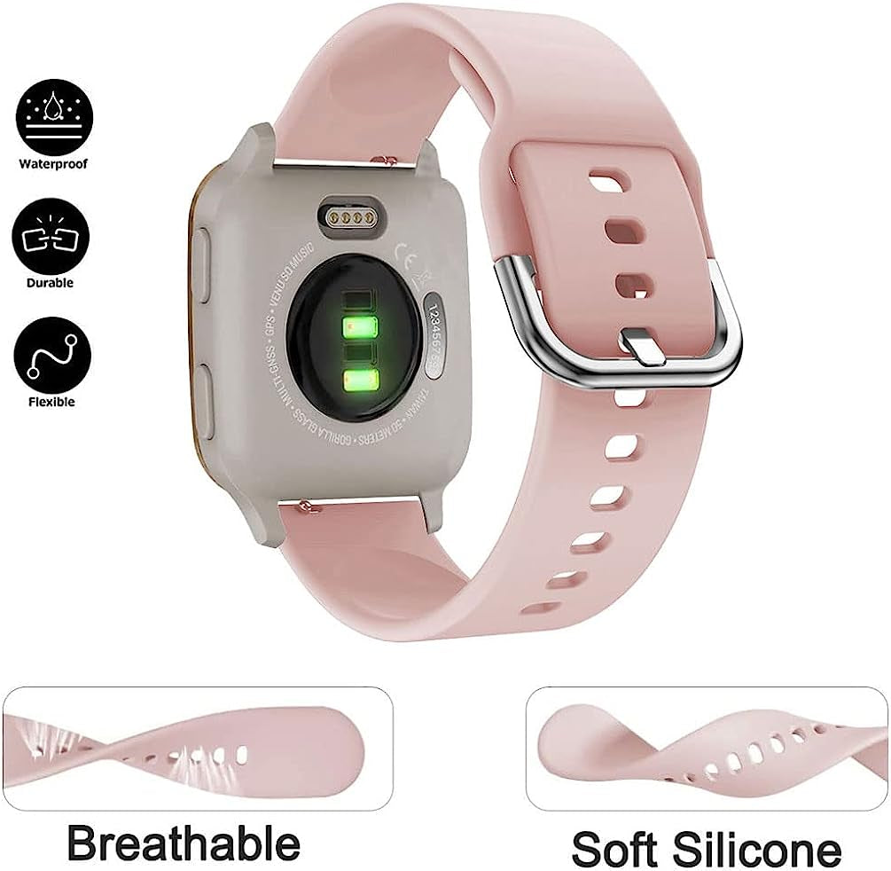 Sankel 3 Pack Band Compatible for Garmin Venu Sq 2/Venu Sq/Venu Music/Vivoactive 3/Vivomove Hr/Garmin Move Luxe/Style,Forerunner 158/245/645, 20Mm Soft Silicone Strap Wristbands  Sankel   