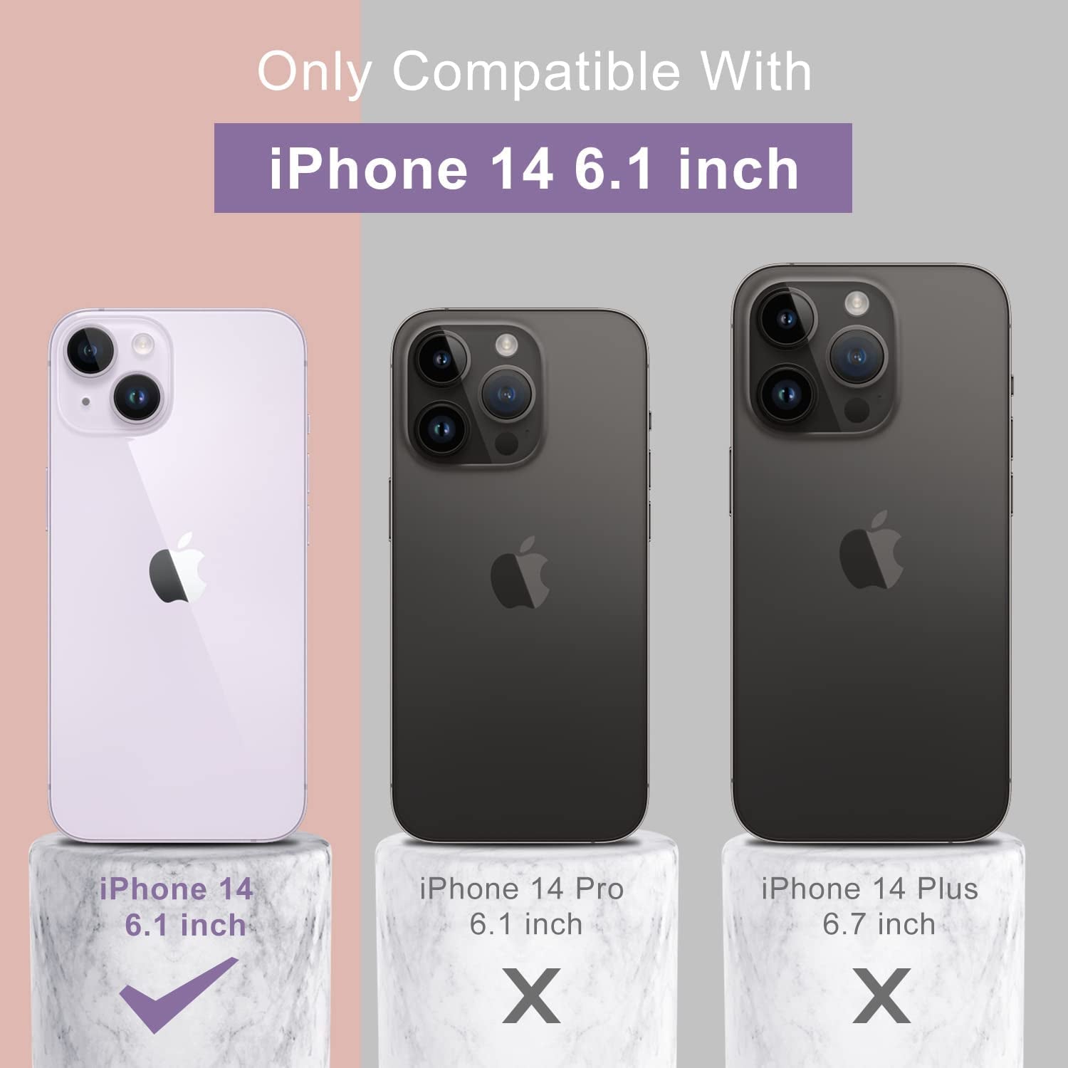 DEENAKIN Iphone 14 Case with Screen Protector,Enhanced Camera Cover,Passing 16Ft Drop Tested Soft Silicone Gel Rubber,Slim Fit Protective Phone Case for Iphone 14 6.1" Baby Pink  DEENAKIN   