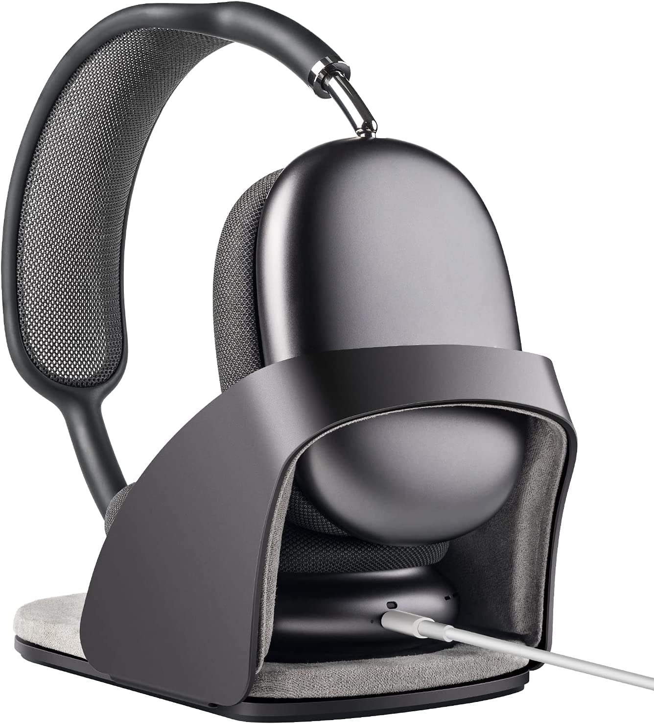 SUPERONE Smart Headphone Stand Designed for Airpods Max, Headset Holder with Hibernating Base Airpods Max Stand Aluminum Alloy, Grey  SUPERONE   