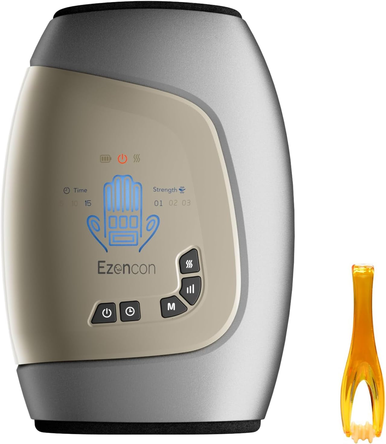 Ezencon Electric Hand Massager Machine with Fingers Opening, Rechargeable Hand Massager for Arthritis and Carpal Tunnel, Hand Massager with Heat and Compression, Finger Massage Roller Included  Ezencon   