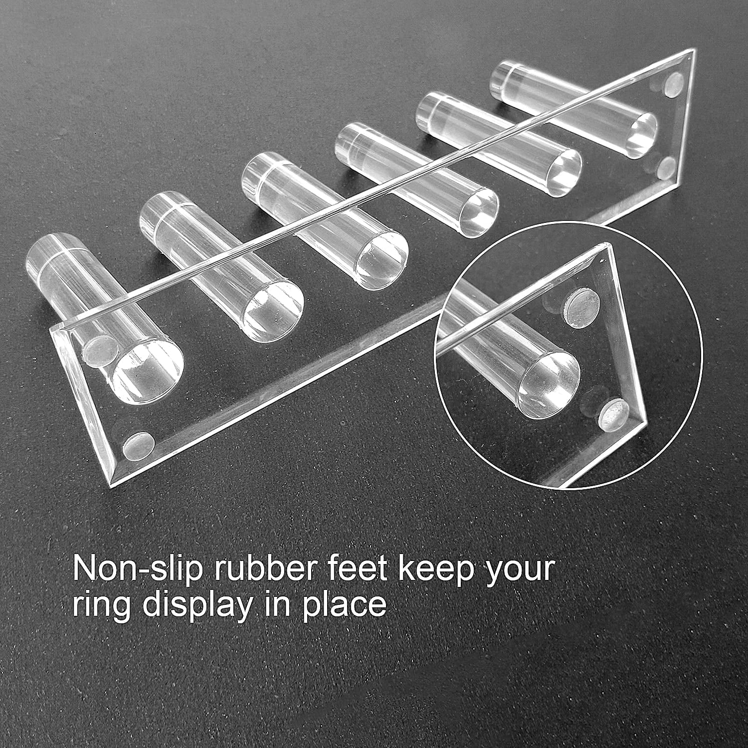 2 Pcs Hand Ring Holder Jewelry Stand, Ring Storage Holder Jewelry Display Stands Crystal Clear Acrylic Finger Ring Jewelry Ring/Wedding Ring Display Support Holder Decorative for Women Girls Room, Clear 2Pcs  N\C   