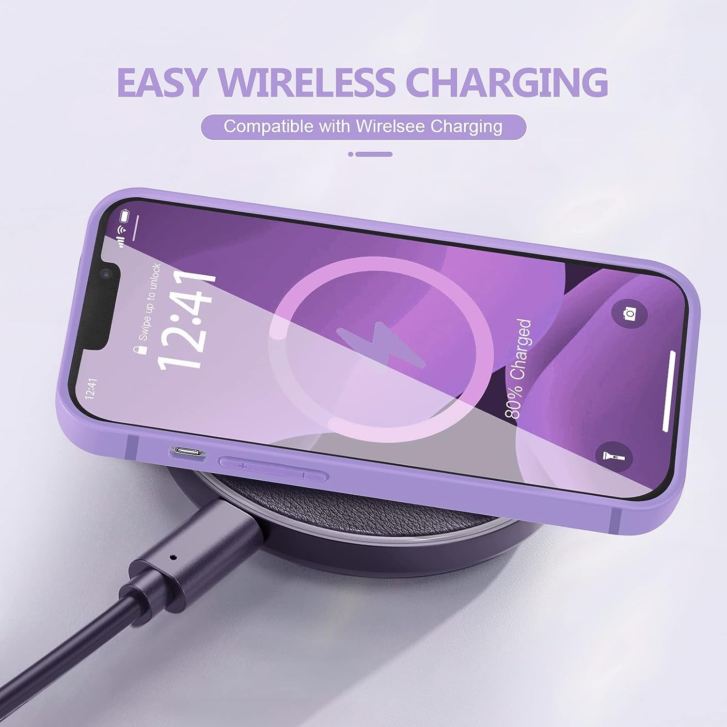 YZR Silicone Case Compatible with Iphone 13 Case (6.1 Inch 2021), with Camera Protection, Liquid Silicone Phone Case (Purple)  YZR   