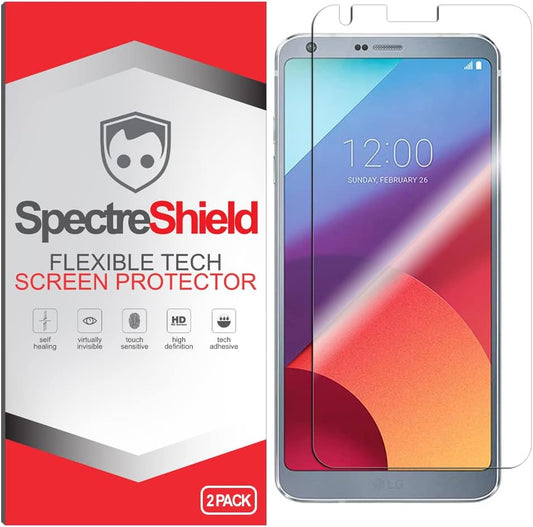 Spectre Shield (2-Pack) Screen Protector for LG G6 Screen Protector Case Friendly Accessories Flexible Full Coverage Clear TPU Film  Spectre Shield   