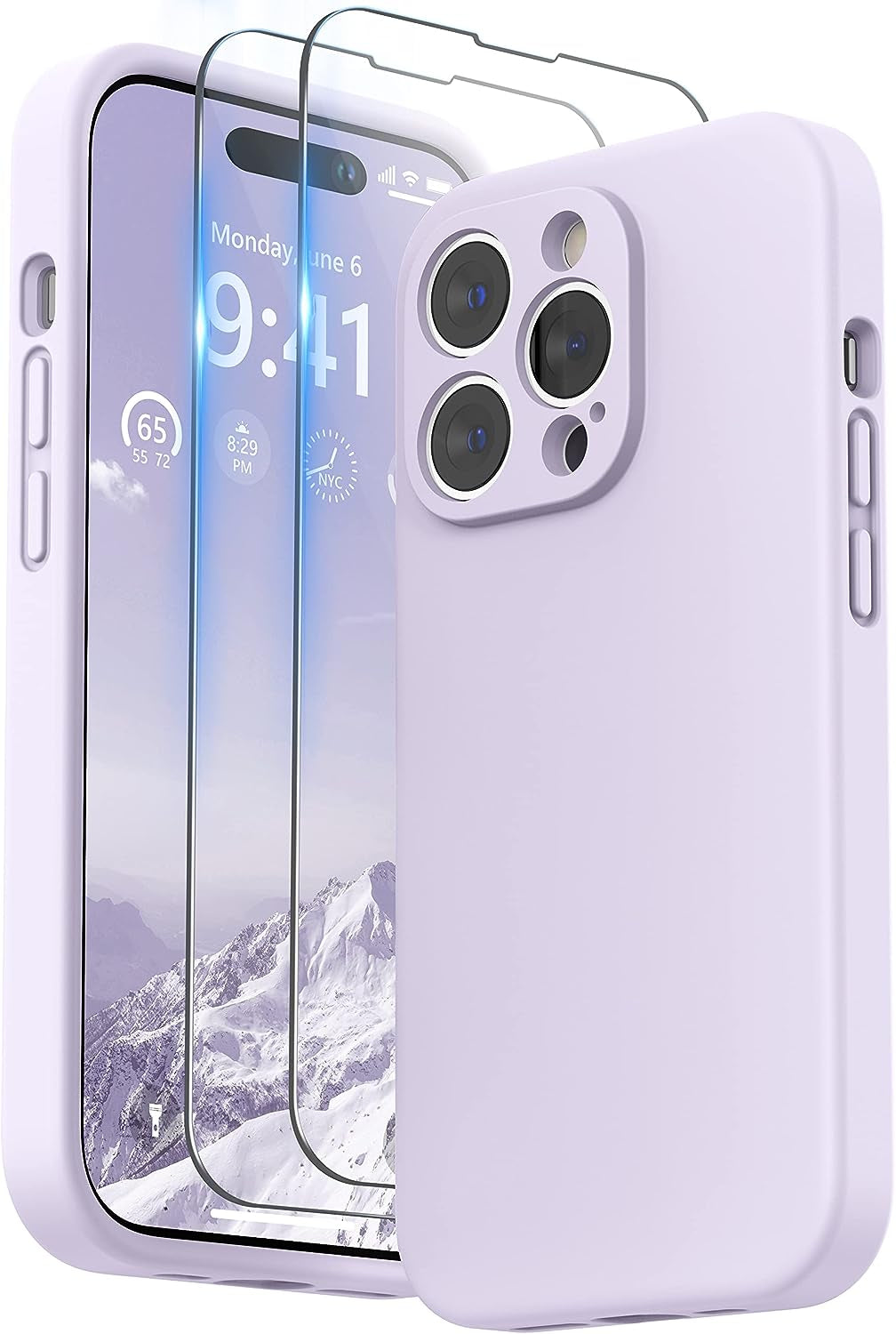 SURPHY Designed for Iphone 14 Pro Case with Screen Protector, (Camera Protection + Soft Microfiber Lining) Liquid Silicone Phone Case, Cactus Green  SURPHY   