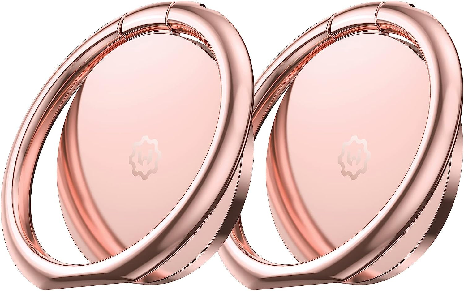 Wixgear (2 Pack) Phone Ring Holder, Universal Magnetic Cell Phone Finger Holder with Kickstand Phone Holder for Hand, Phone Ring Grip Works with Magnetic Car Mounts Compatible with All Phones (Black)  WixGear Rose Gold  