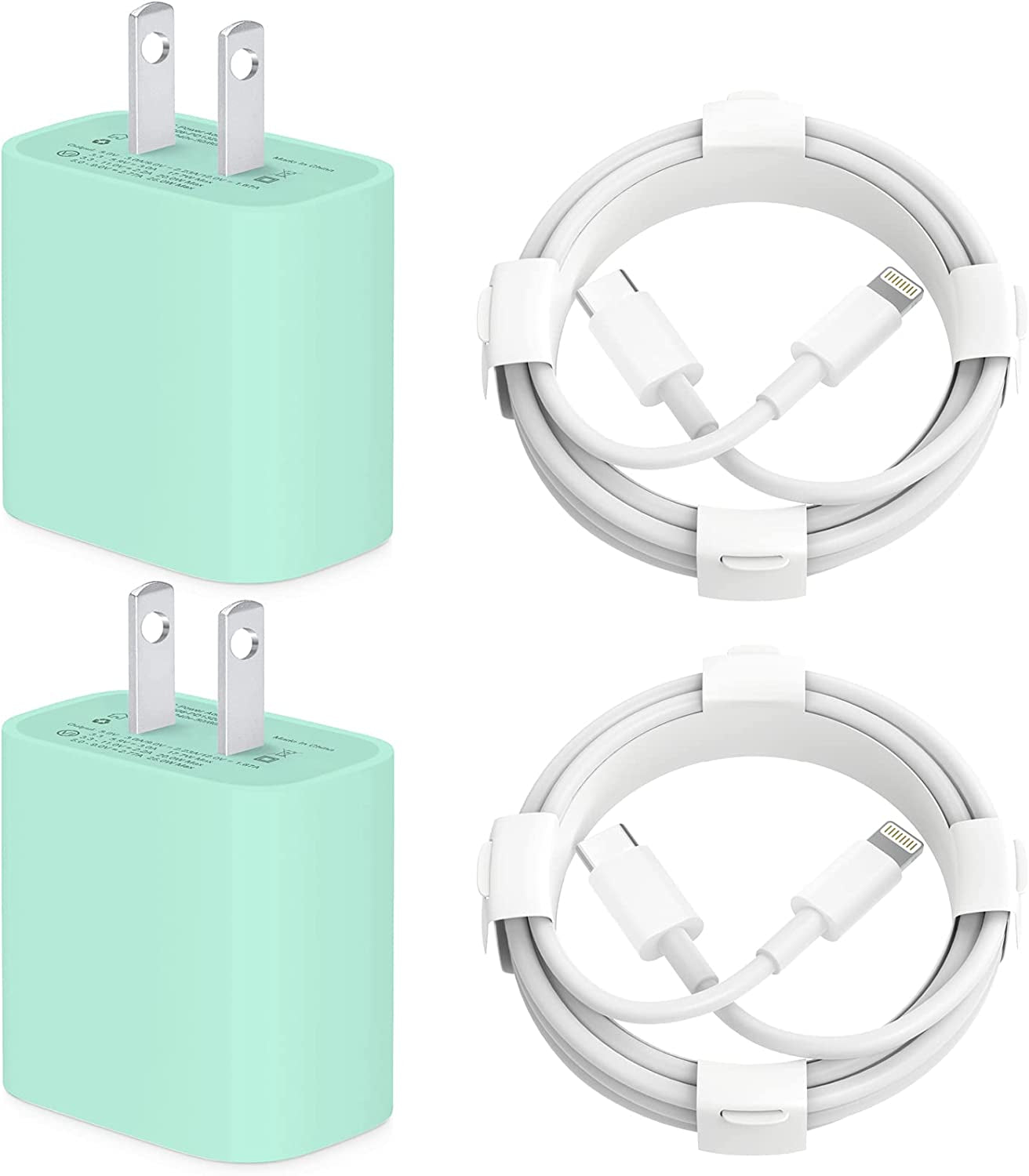 Iphone 14 13 12 Fast Charger【Apple Mfi Certified】 20W PD USB C Wall Charger 2-Pack 6FT Cable Fasting Charging Adapter Compatible with Iphone 14 Pro Max/13 Pro Max/12 Pro Max/11 Pro Max/Xs Max/Xs/Xr/X.  KRISLOG Green  