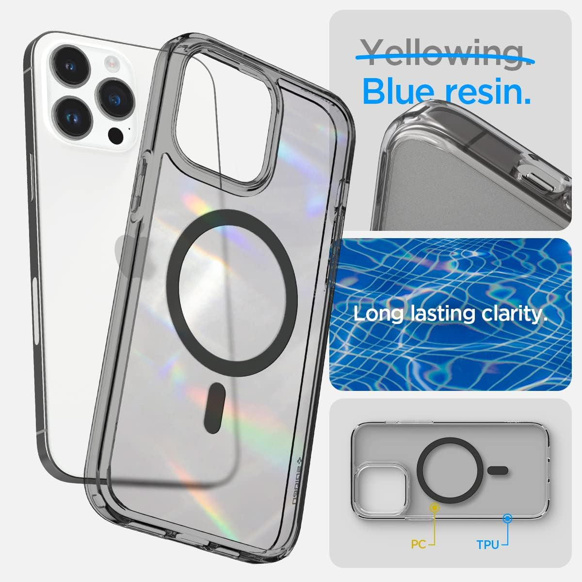 Spigen Ultra Hybrid (Magfit) [Anti-Yellowing Technology] Designed for Iphone 14 Pro Max Case (2022) - Frost Black  Spigen   