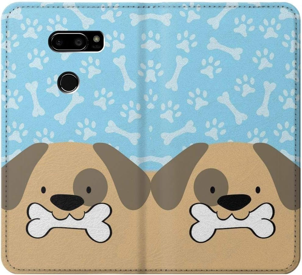 RW2669 Cute Dog Paws Bones Cartoon PU Leather Flip Case Cover for LG V30, LG V30 Plus, LG V30S Thinq, LG V35, LG V35 Thinq  jjphonecase   