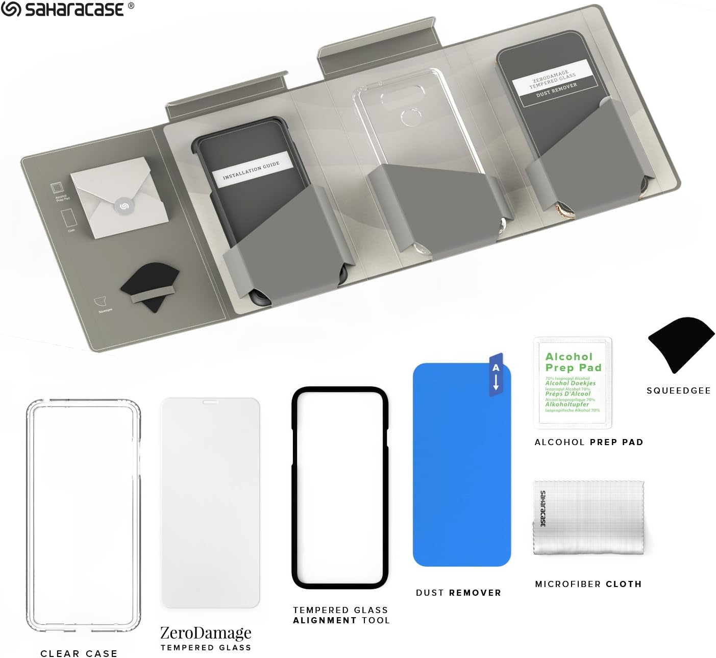 LG G6 Case, (Rose Gold Clear) Saharacase Protective Kit Bundle with [Zerodamage Tempered Glass Screen Protector] Premium Finish Slim Fit [Shockproof Bumper] Rugged Protection - Rose Gold Clear  Sahara Case   