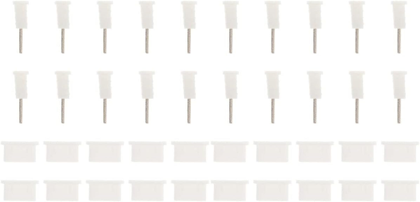 Gatuida anti Dust Plug Set, 10 Pairs Anti-Dust Plugs for Android Micro USB Type-C & 3.5Mm Earphone Jack  Gatuida Whitex2pcs mediumx2pcs 