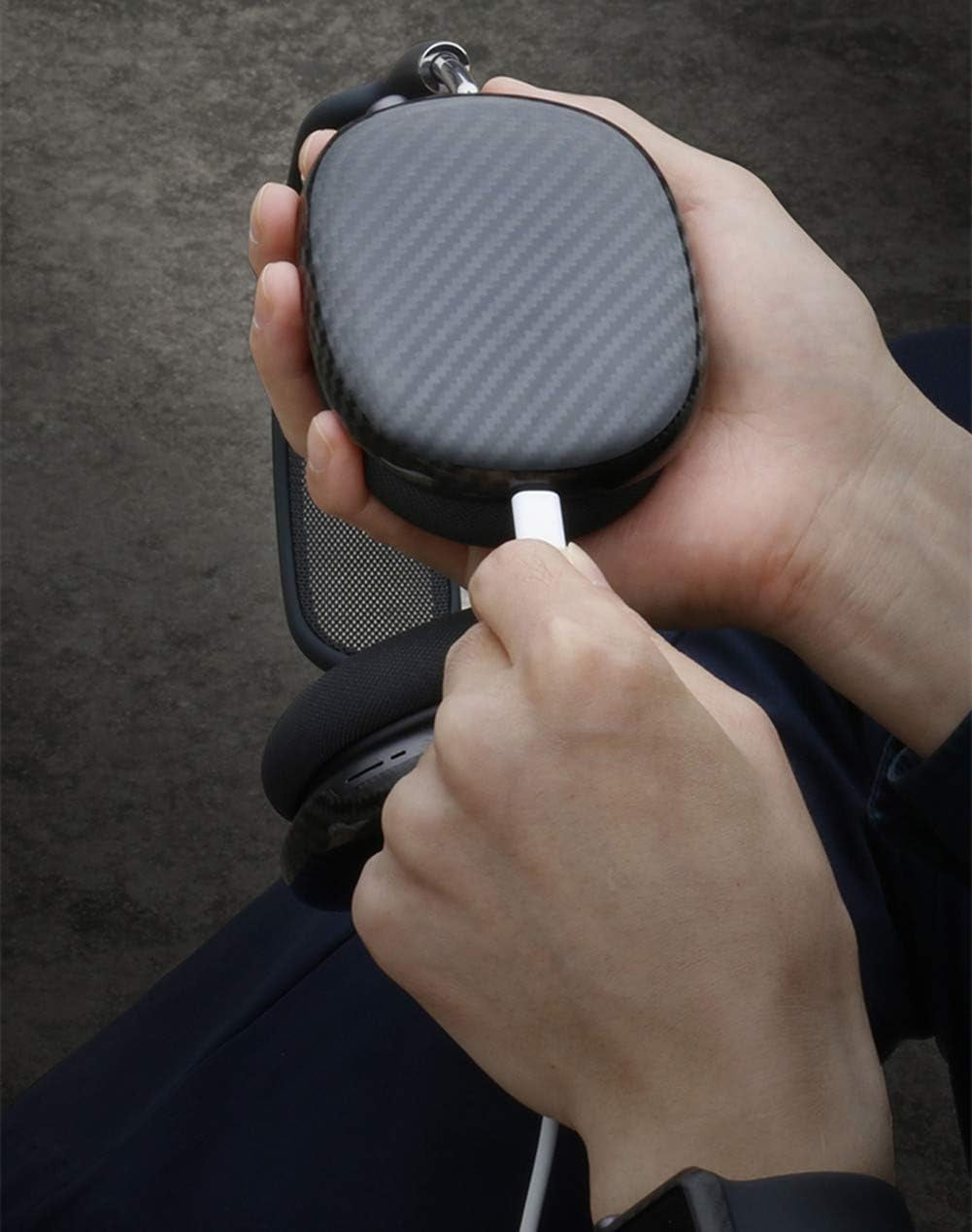 DAYJOY Genuine Aramid Fiber Case Compatible with Airpods Max, Carbon Fiber Headphone Cases Box Earphone Protective Slim Case Cover for Airpods Max(Matte Black)  DAYJOY   