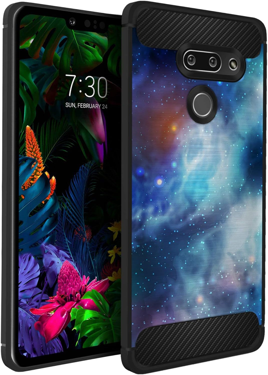 Casesondeck Case Compatible with LG G8 Thinq/Lg G8, Slim Precise Fit TPU Case, Scratch Protection and Unique Design (Don’T Tread on Me)  CasesonDeck Blue Galaxy  