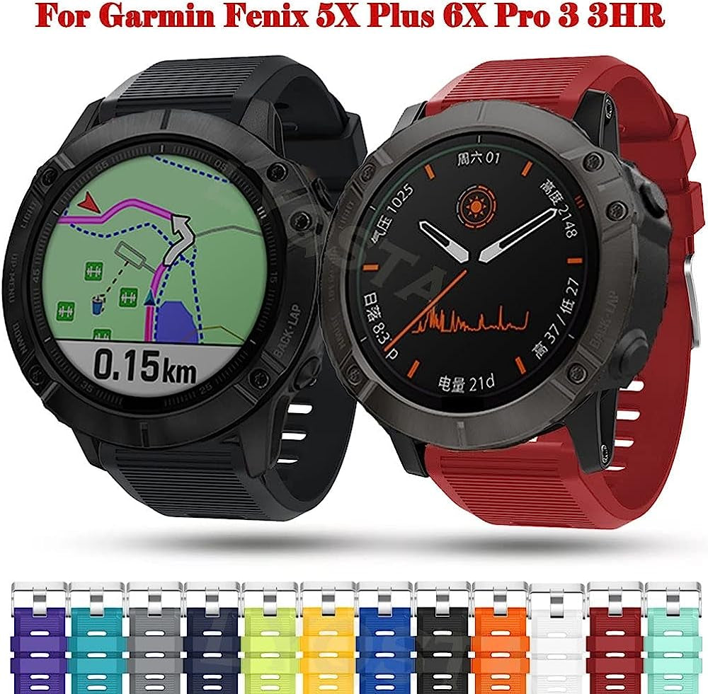 KOSSMA 26Mm Width Outdoor Sport Silicone Replacement Watch Strap for Garmin Fenix 5X plus 6X Pro 3 HR Band Wristband Watchband Bracelet  KOSSMA   