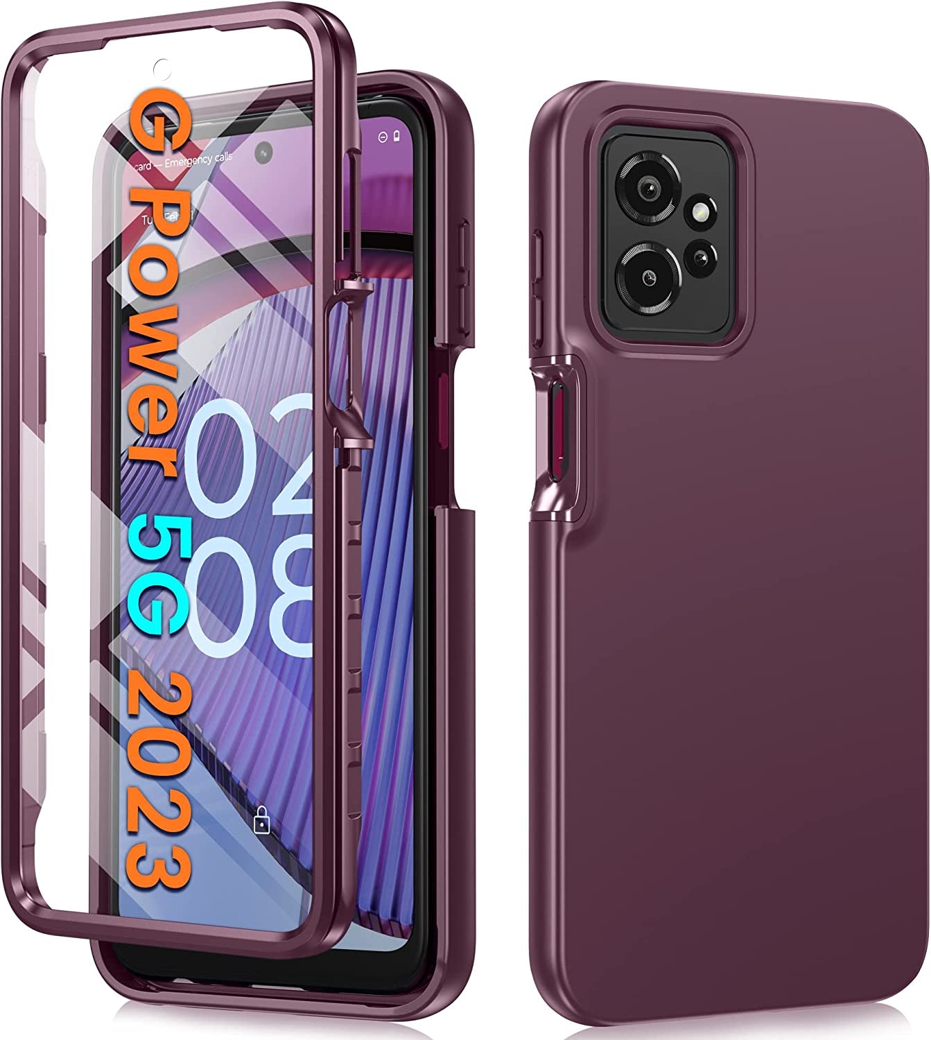 FNTCASE for Motorola Moto G-Power-5G 2023 Case: Moto G 5G 2023 Cell Phone Case - Protective Silicone Phone Cover Cases - Full Protection Matte Shockproof Rubber Mobile Covers  FNTCASE Wine  