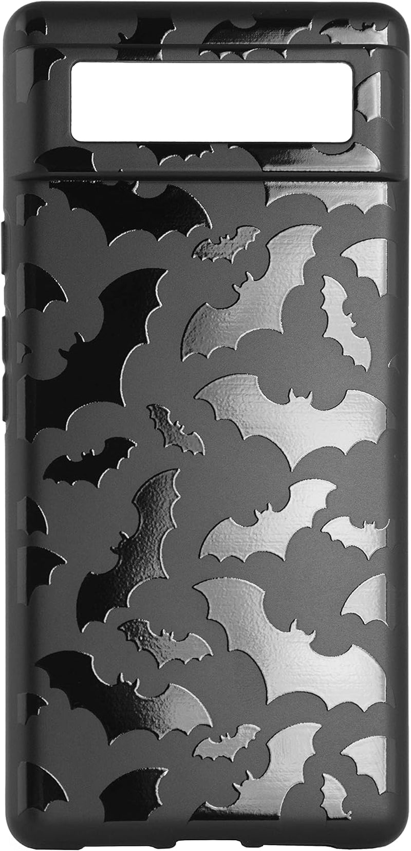 Cavka Matte Black Phone Case Compatible with - Google Pixel 6 Pro 2021 - Protective TPU Rubber Cover Cute Bats Spooky Classy Bumper Lightweight Shockproof Goth Halloween Animal Cool Silicone Stylish  Cavka   
