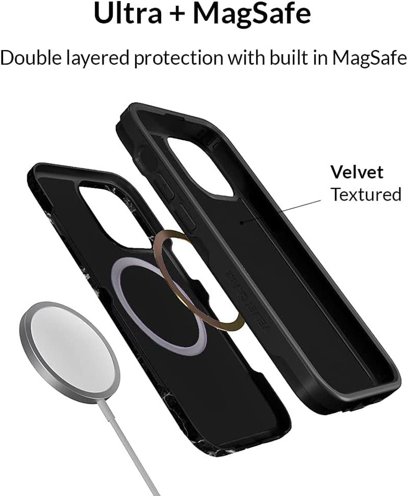 Velvet Caviar Designed for Iphone 14 Case Black Marble [10Ft Drop Tested] Compatible with Magsafe - Protective Microfiber Lining  Velvet Caviar   