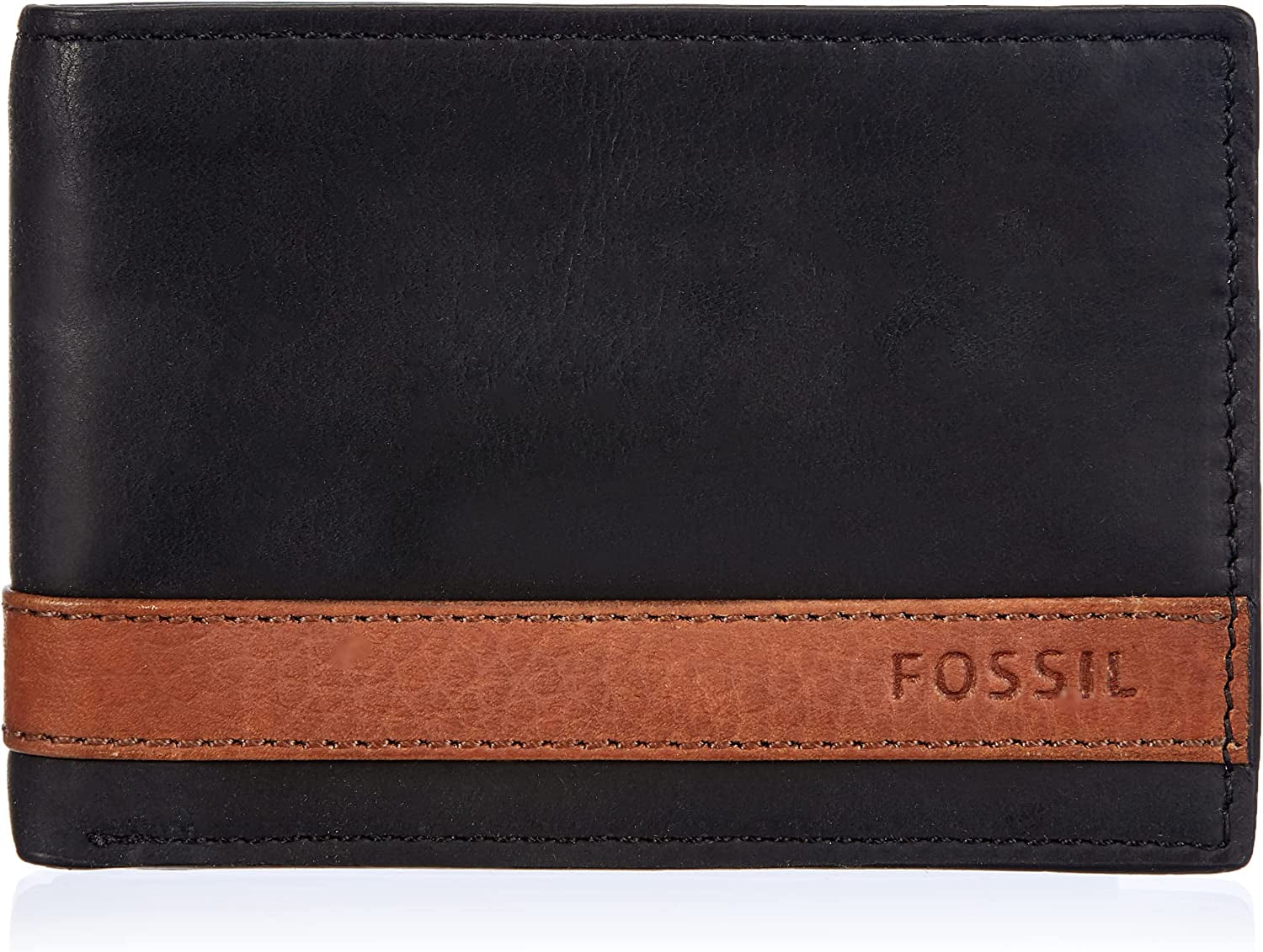 Fossil Men'S Leather Slim Minimalist Bifold Front Pocket Wallet  Fossil Quinn Black  