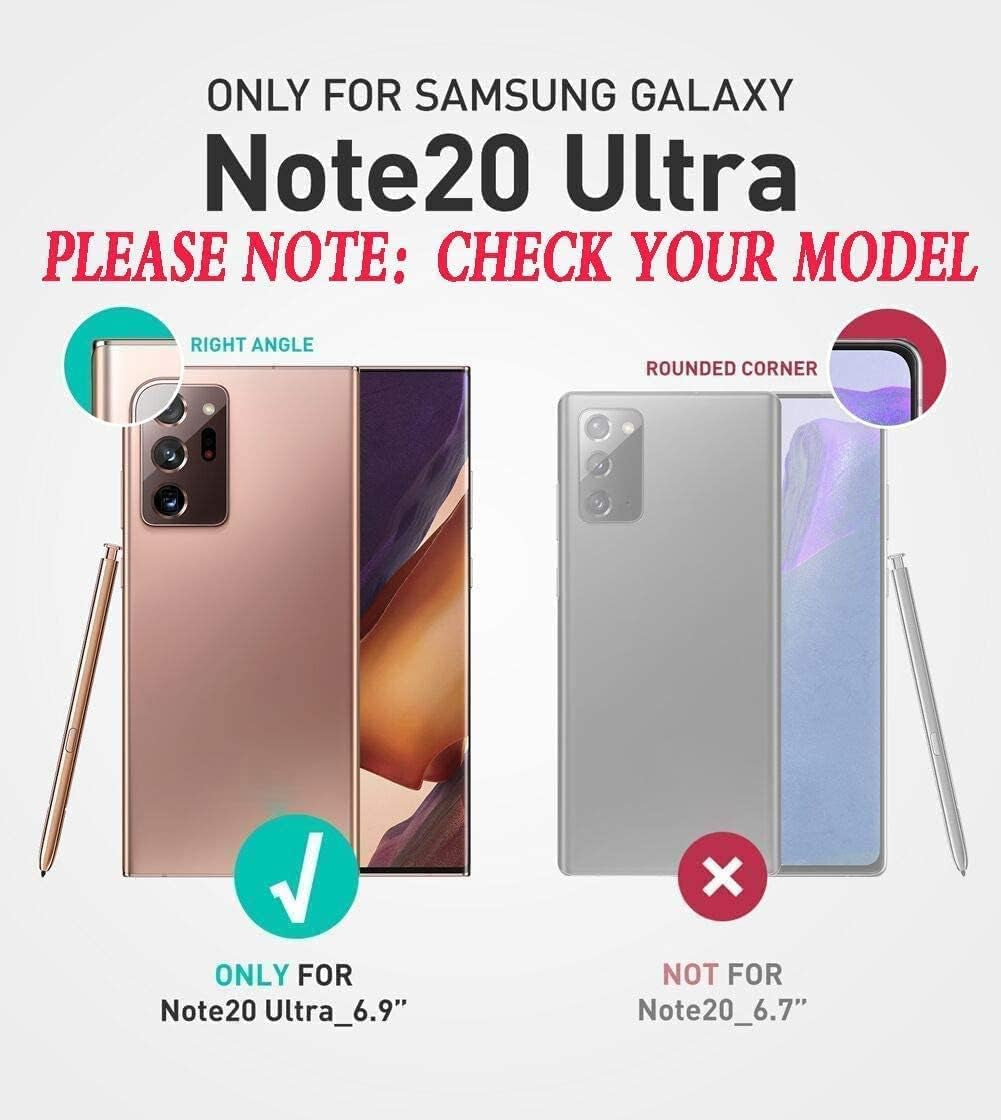 HONG-AMY for Note 20 Ultra Case, Galaxy Note 20 Ultra Case with Self Healing Flexible TPU Screen Protector [2 Pack], 3 in 1 Heavy Duty Protection Case for Samsung Note 20 Ultra 5G(Black/Grey)  HONG-AMY   