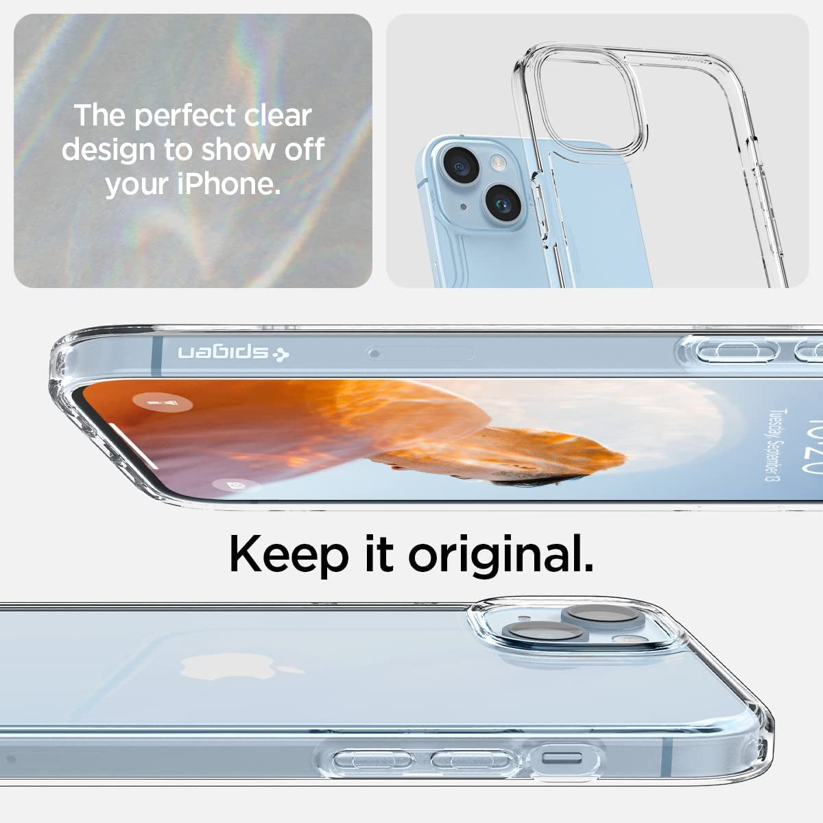 Spigen Ultra Hybrid for Iphone 14 Case, [Anti-Yellowing Technology] [Military Grade Drop Protection] Phone Case for Iphone 14 - Crystal Clear  Spigen   