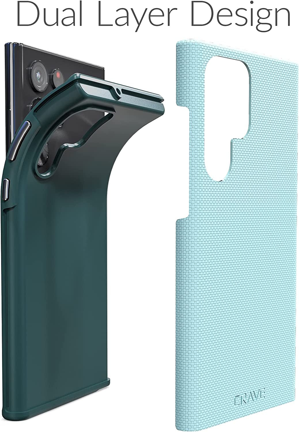 Crave Dual Guard for Samsung Galaxy S22 Ultra Case, Shockproof Protection Dual Layer Case for Samsung Galaxy S22 Ultra, S22 Ultra 5G - Aqua  Crave   