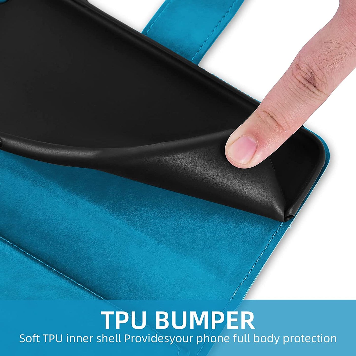 Asuwish Compatible with LG G7 Thinq Wallet Case and Tempered Glass Screen Protector Flip Card Holder Cell Phone Cover for LGG7 One G 7 plus LG7 Fit Lg7Thinq 7G Thin Q G7+ G7Thinq Lgg7Thinq Men Blue  Asuwish   