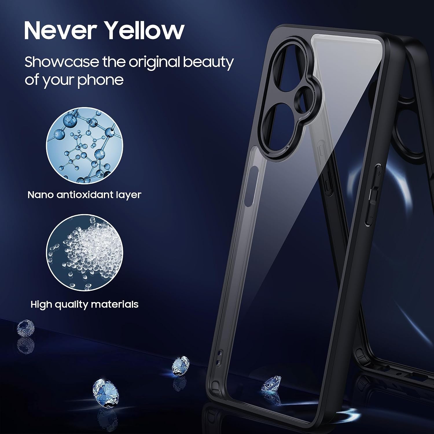 MAKAVO for Oneplus Nord N30 5G Case with Glass Screen Protector, Non-Yellowing Crystal Clear Shockproof Bumper Case, Slim Thin yet Military Grade Drop Proof Phone Cover  MAKAVO   