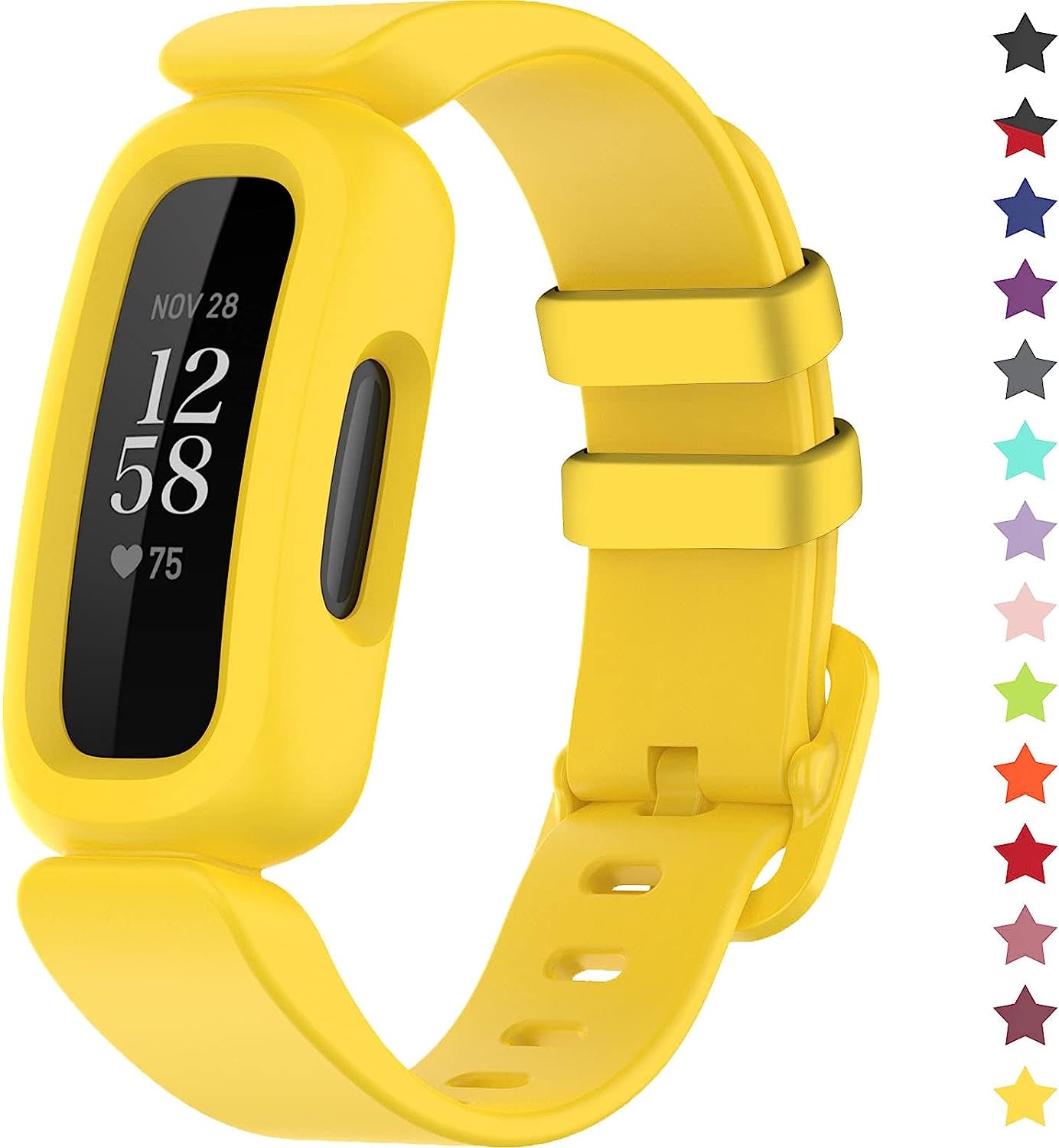 Topperfekt Bands Compatible with Fitbit Ace 3 for Kids, Soft Silicone Waterproof Bracelet Accessories Sports Watch Strap Replacement for Fitbit Ace 3 Boys Girls  TopPerfekt Yellow  