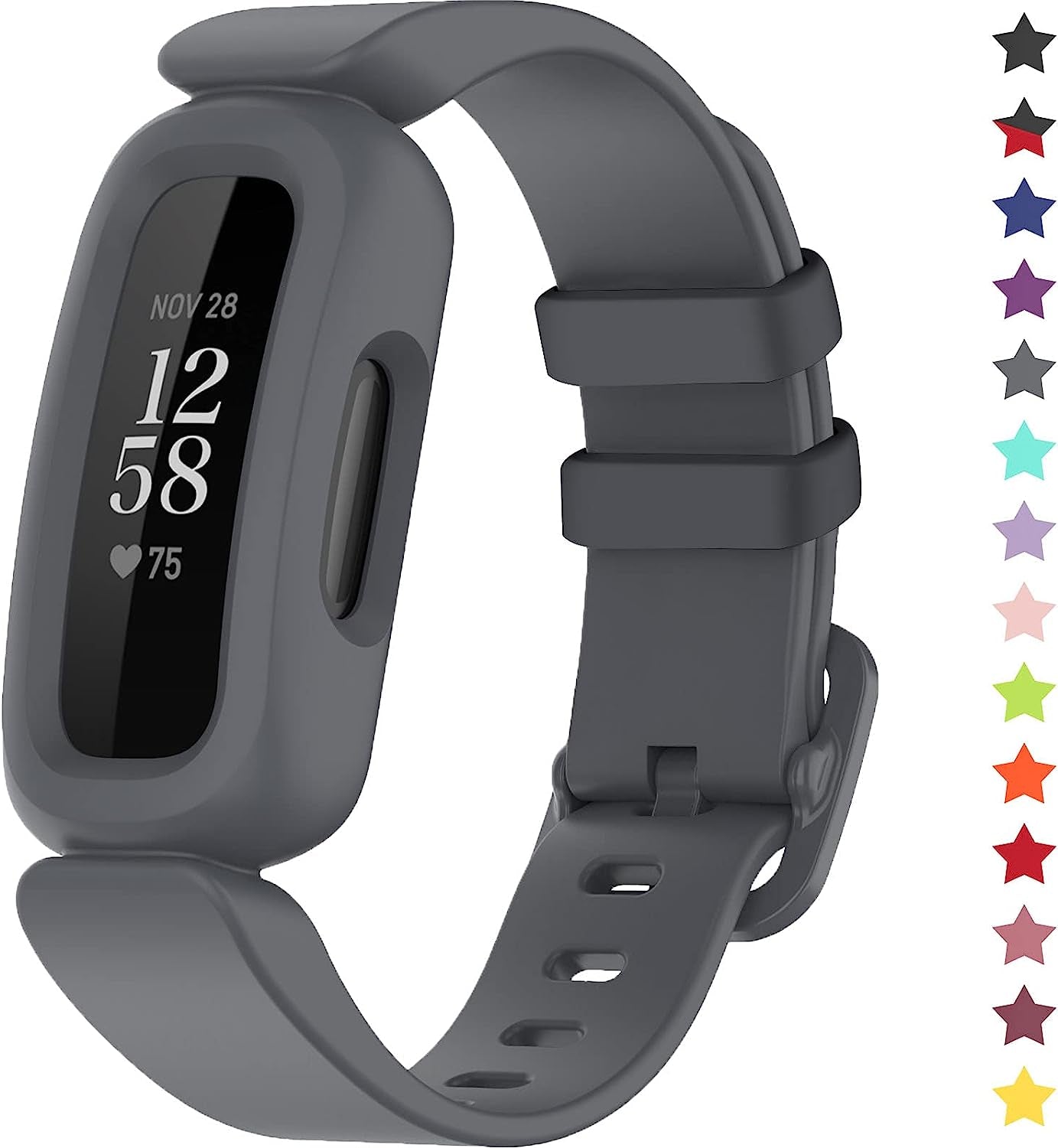 Topperfekt Bands Compatible with Fitbit Ace 3 for Kids, Soft Silicone Waterproof Bracelet Accessories Sports Watch Strap Replacement for Fitbit Ace 3 Boys Girls  TopPerfekt Gray  