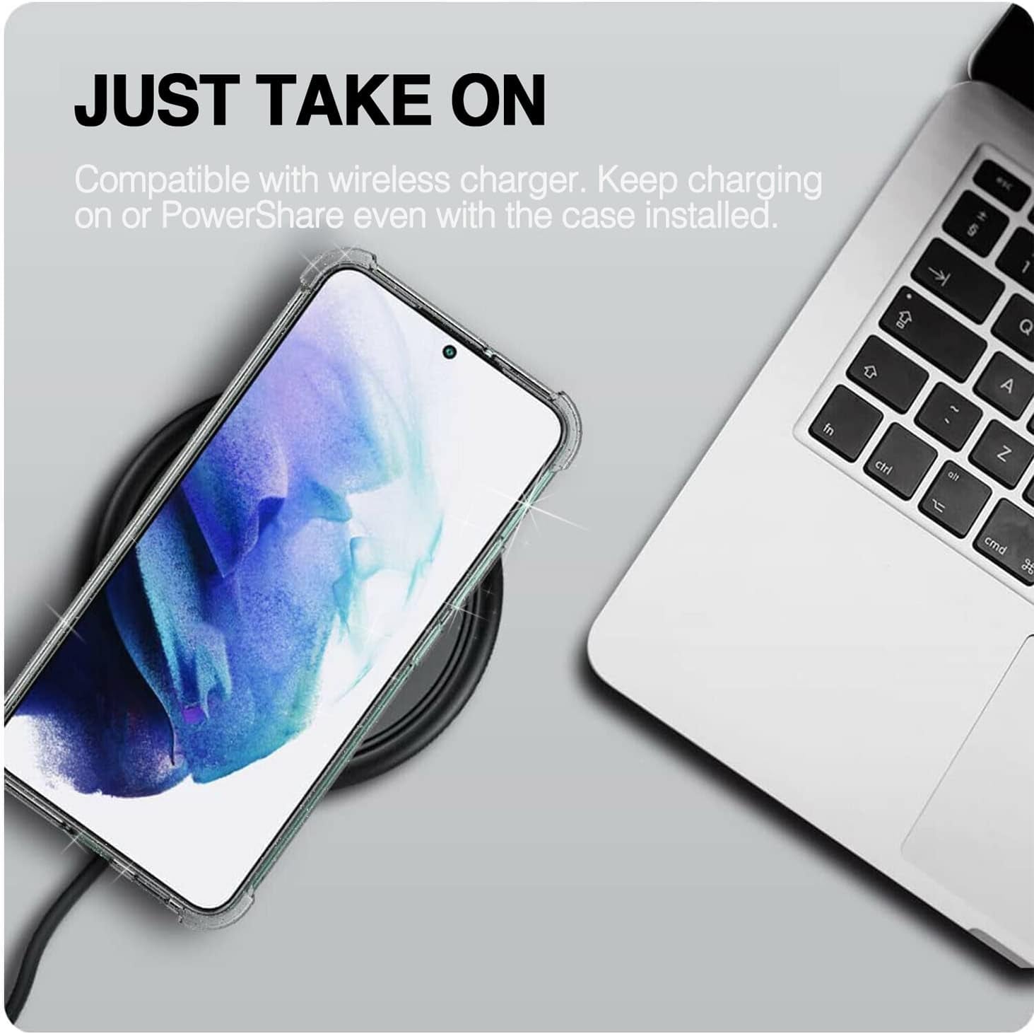 KIOMY Galaxy S22 5G Glitter Case for Girl Women Shockproof Bumper Protective Clear Cell Phone Back Cover with 4 Corners for Samsung Galaxy S22 5G Sparkle Shiny Slim Fit Flexible Luxury Sparkly  KIOMY   