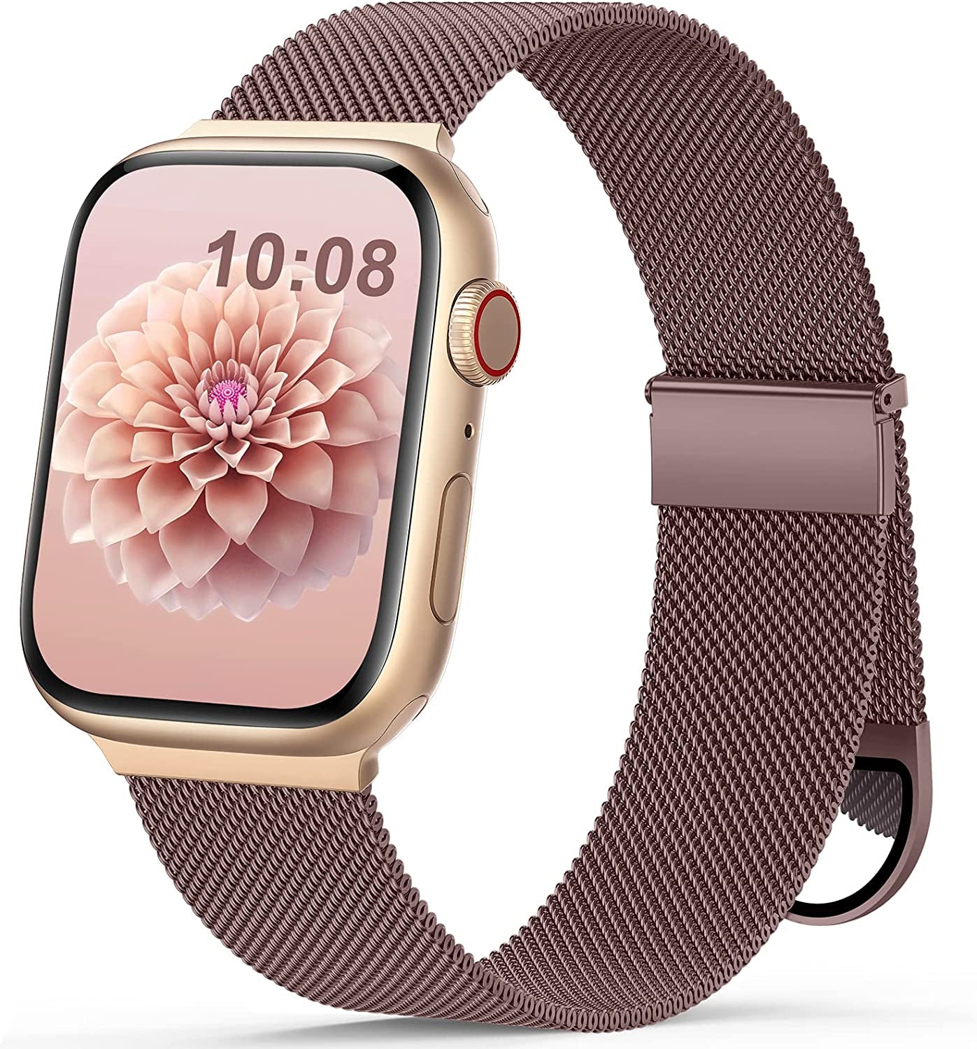 OHOTLOVE Metal Magnetic Bands Compatible with Apple Watch Band 38Mm 40Mm 41Mm 42Mm 44Mm 45Mm 49Mm Women Men, Stainless Steel Mesh Loop Strap for Iwatch Ultra SE Series 8 7 6 5 4 3 2 1 Starlight S  OHOTLOVE Smoke Violet 42mm/44mm/45mm/49mm 